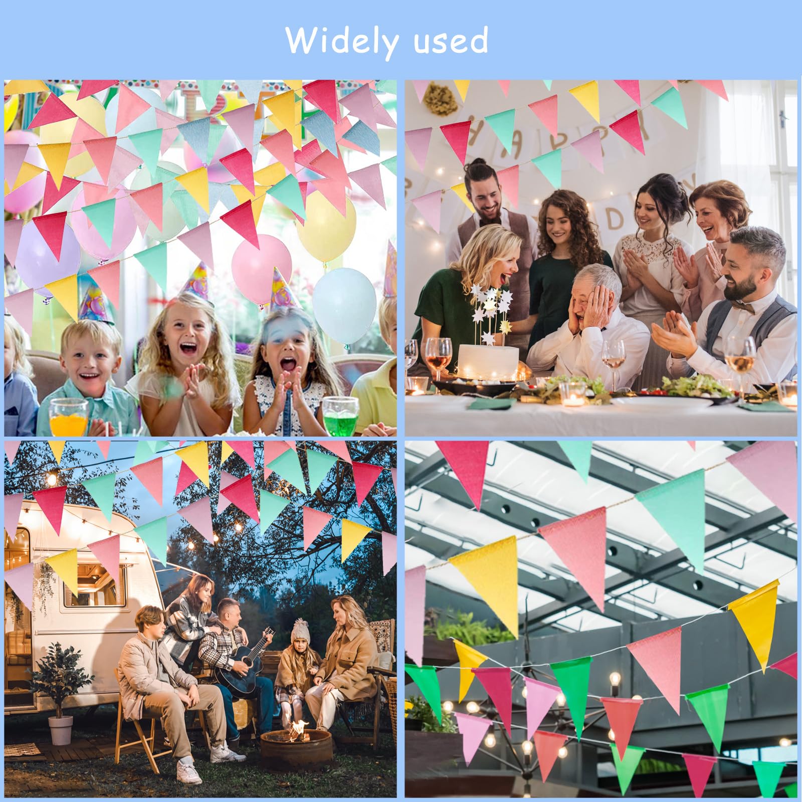 20M Multicolor Fanions Banderole Fanions Ondulés Fanions D'extérieur