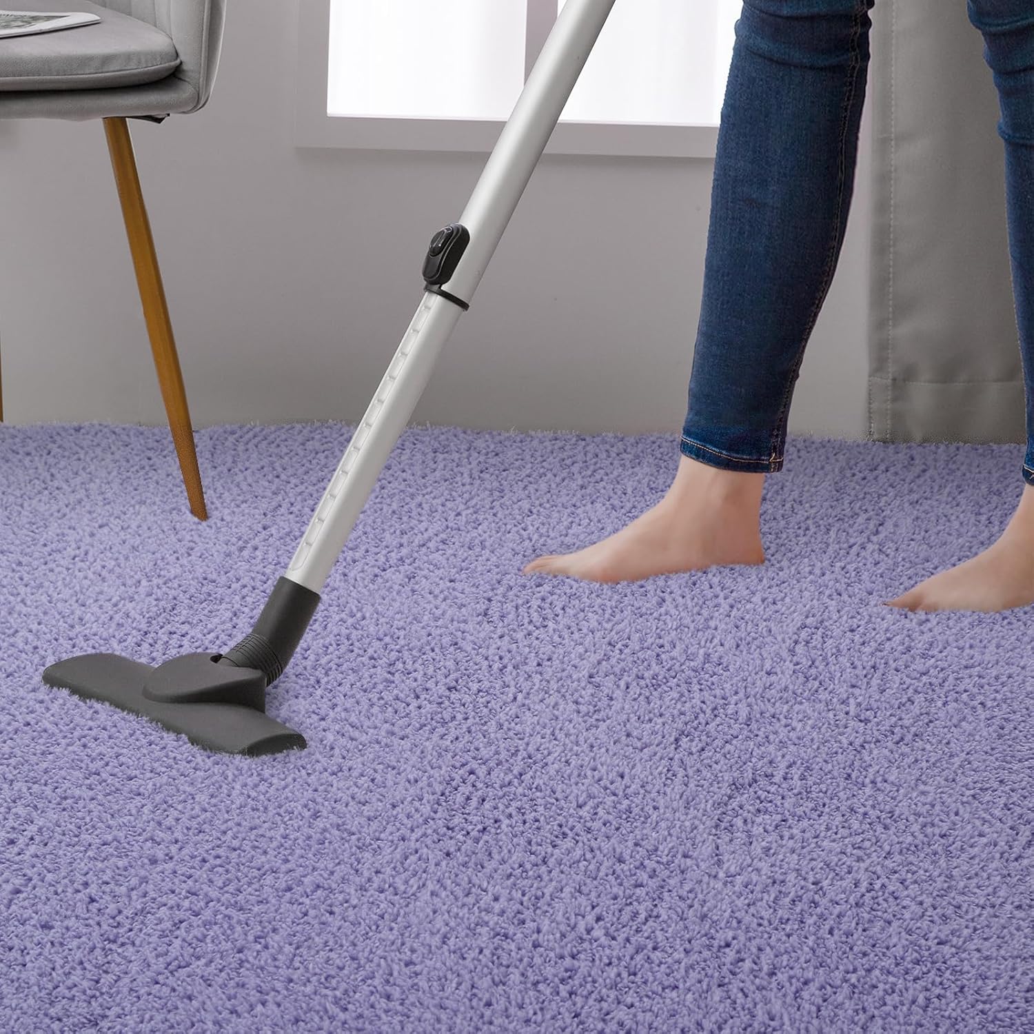 DweIke 5x7 Purple Area Rugs for Bedroom, Super Soft Living Room Rug, Thickened Memory-Foam Throw Carpet, Non-Slip and Washable Carpets for Kids Boys Girls Room Dorm Nursery Home Decor - Image 6