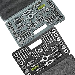 VEVOR Tap and Die Set, 80-Piece Metric and SAE Standard, Bearing Steel Taps and Dies, Essential Threading Tool for Cutting External Internal Threads, with Complete Accessories and Storage Case
