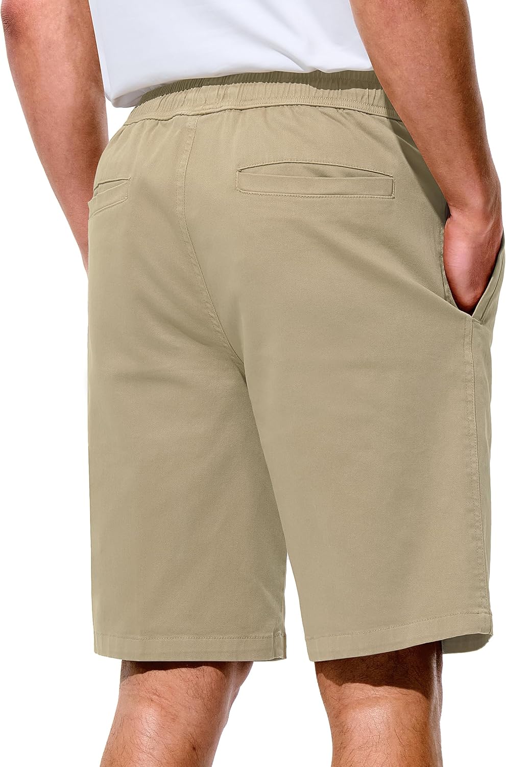 Mens Shorts Casual Shorts Cotton Drawstring Summer Beach Stretch Twill Chino Golf Shorts - Image 4