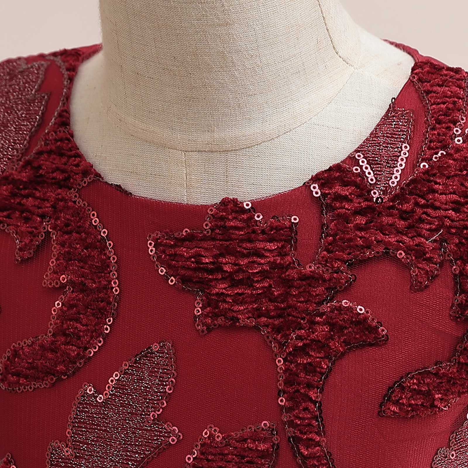 Kleider FüR MäDchen Neues Kinderkleid Prinzessinnenkleid Große Kinderpailletten gemahlenes langes Kleid Piano Performance Dress
