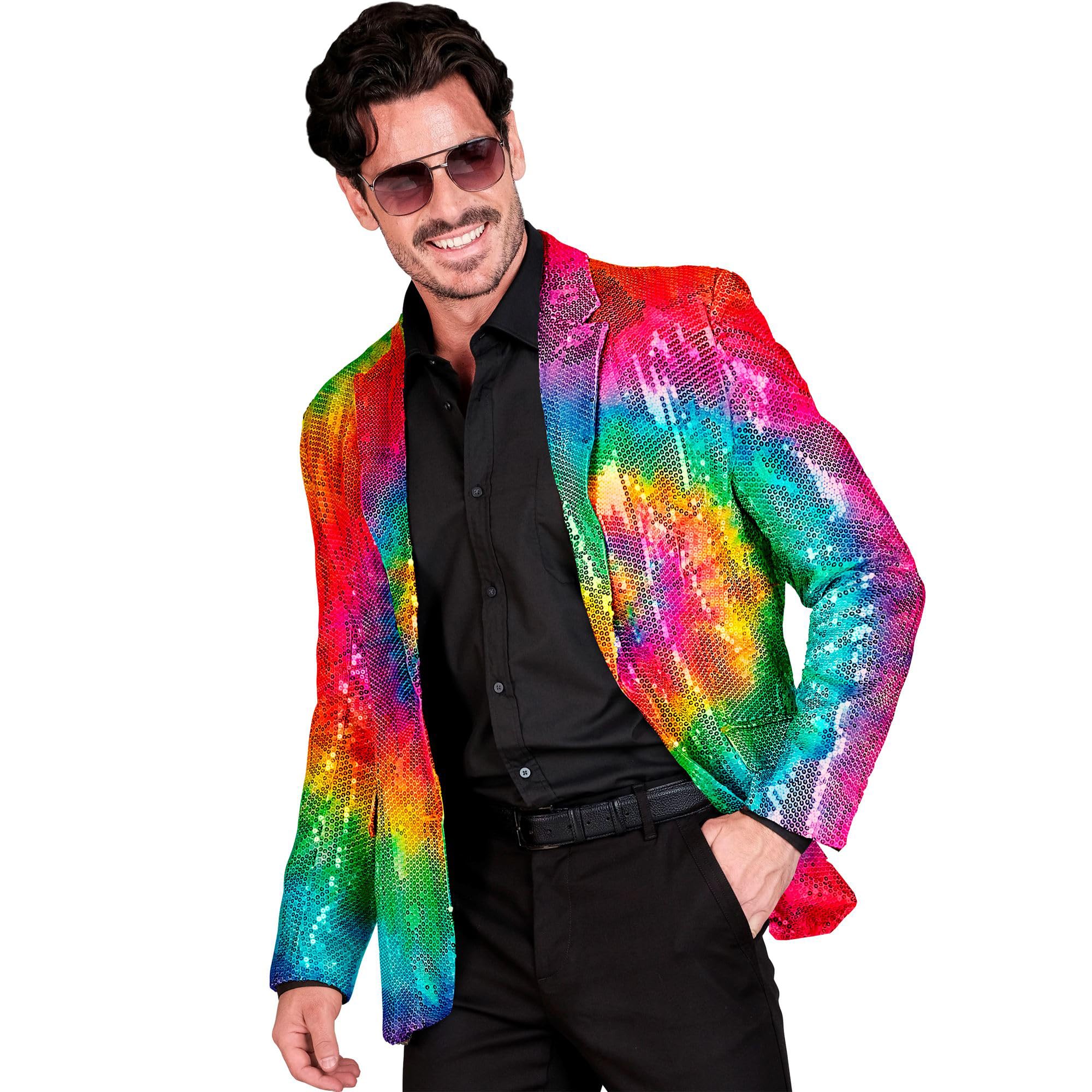 WIDMANN - Party Fashion Men's Psychedelic Disco Fever Strike Move Sequin Jacket