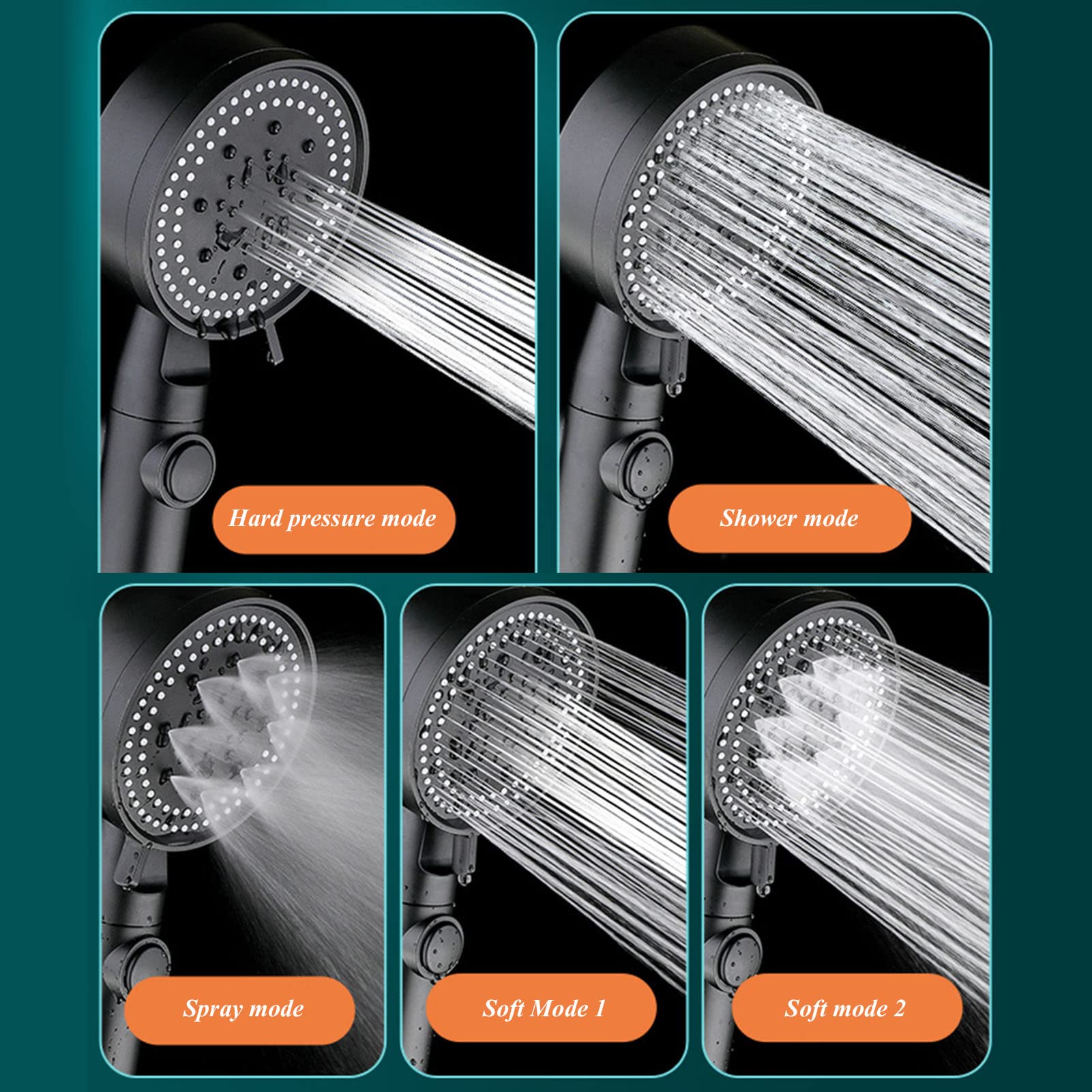 Sistema de ducha de 5 funciones con mezclador, moderno juego de grifo de bañera y ducha, lluvia y cabezal de ducha de mano para una experiencia de spa definitiva