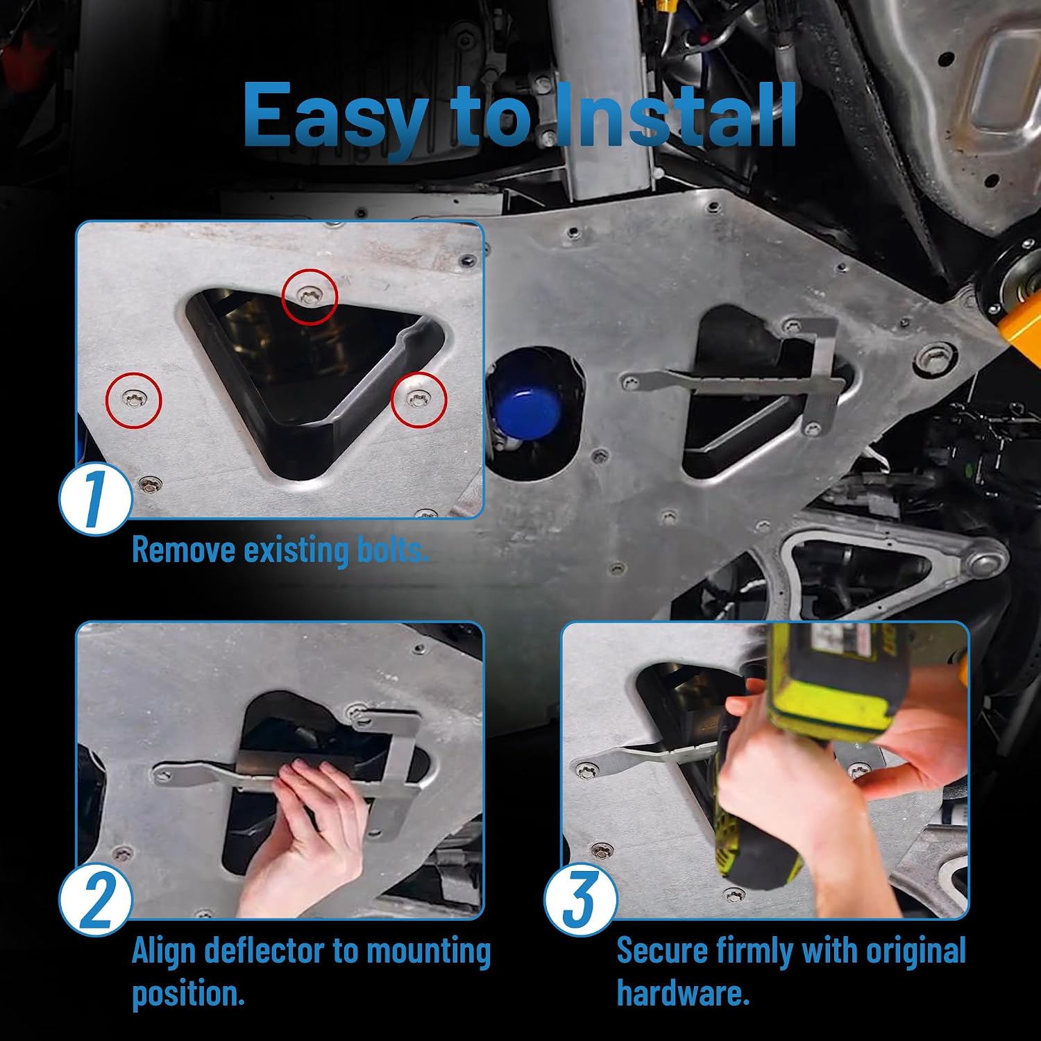 JiveLum Deflector Rear Air F Deflector Shield Driver Side Fit for Chevrolet C8 Corvette 2020-2025, Left Lower Bumper Deflector