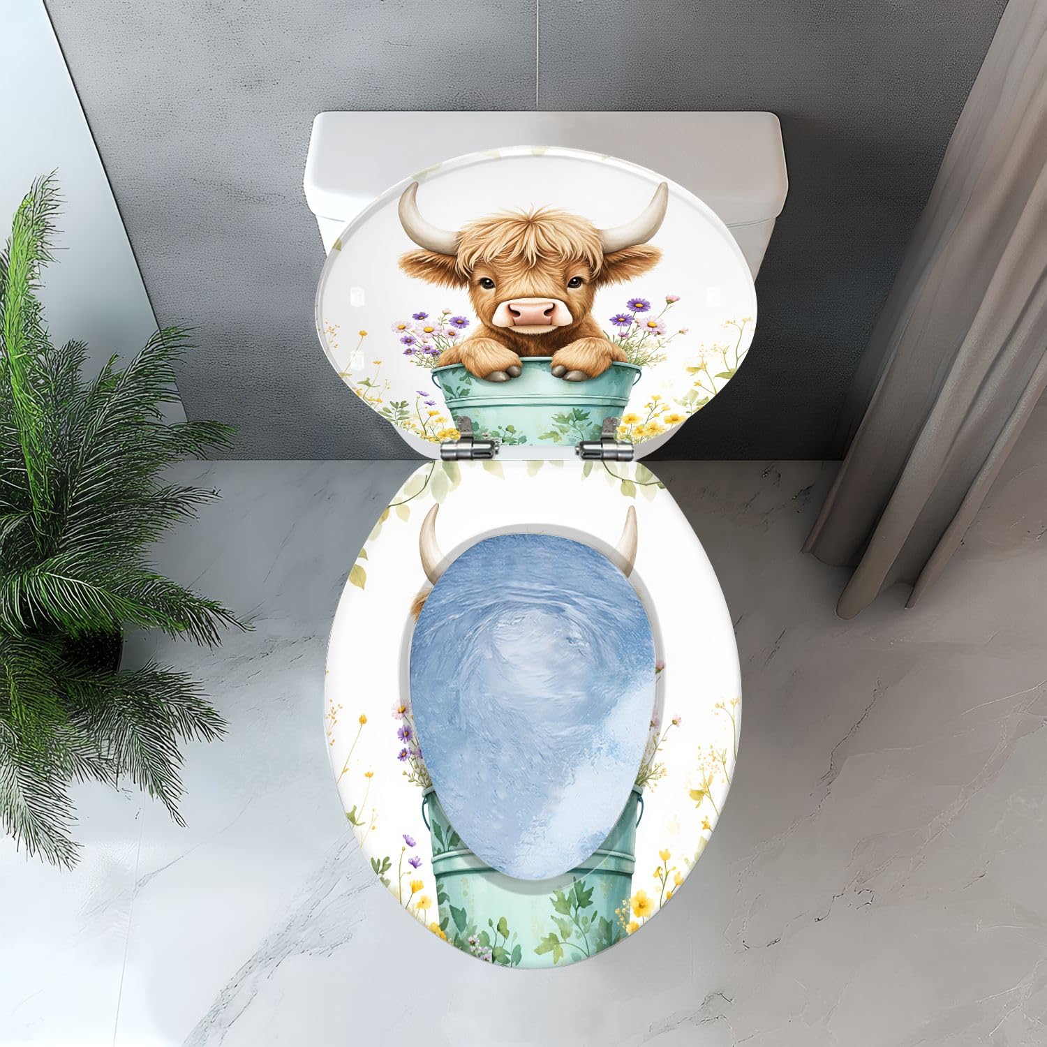 Asiento de inodoro alargado con cierre silencioso y bisagras de liberación rápida para uso decorativo en el baño.
