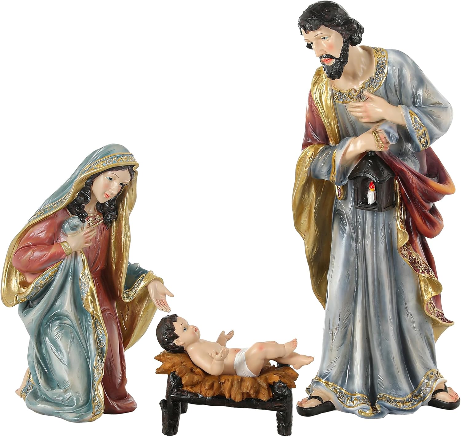 21" Holy Family Nativity 3-Piece Figurine Set