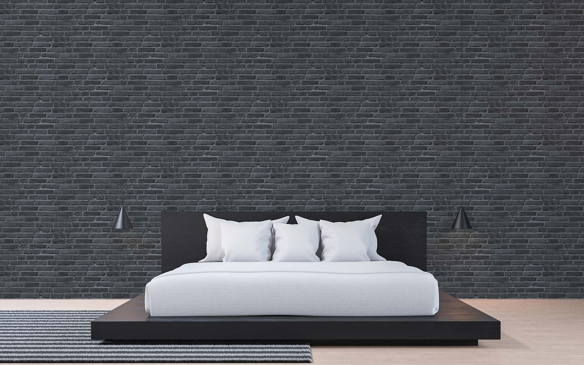 Ricco M1-No.890 - Carta da parati in pietra 3D, Rivestimenti Pareti Effetto Pietra, Colore Nero, per Soggiorno, Cucina, Camera da Letto