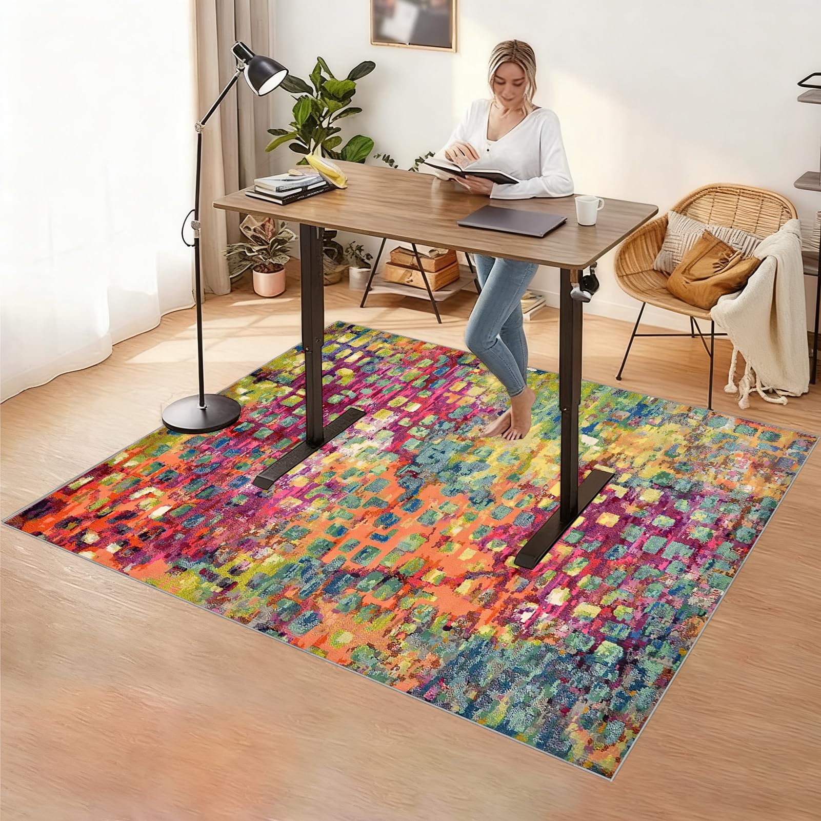 Heavy Duty Office Chair Mat for Carpet, Non Slip Floor Protective Mat for Chairs Mat Desk Chairmats Carpet Protector Chair Mat, Hard-Floor Chair Mats, Floor Mat for Office Chair 180 x 210 cm