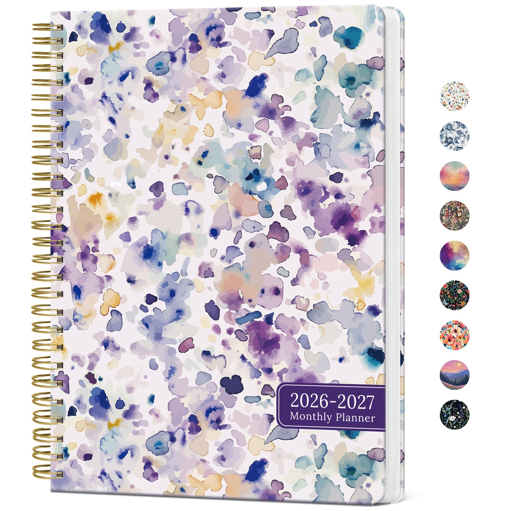 Taja Purple Blocks Monthly Planner 2026-2027 7" x 10" | Year Months Planner Calendar - main product image