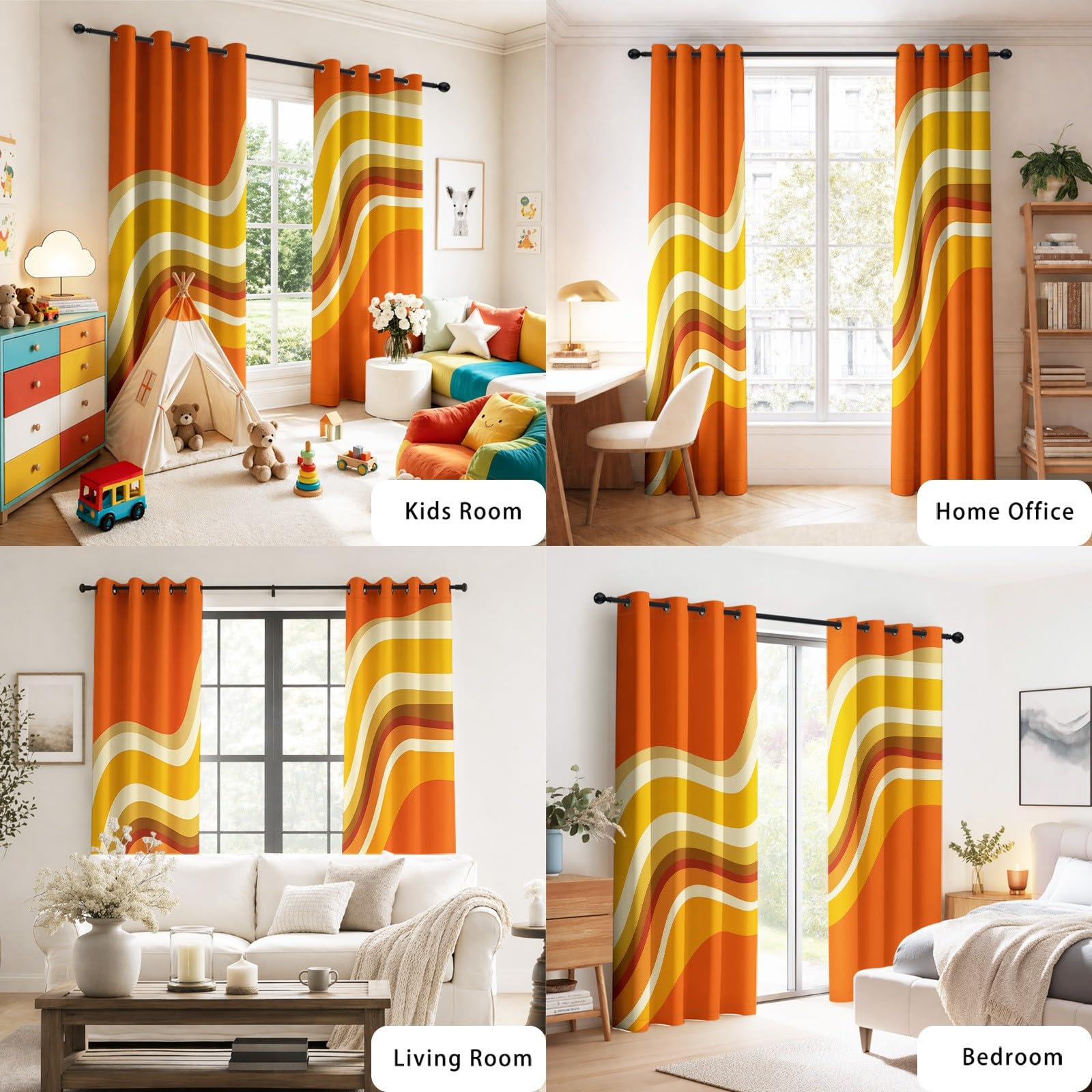 Abstrakcyjne zasłony zaciemniające w stylu vintage, do sypialni, 2 panele, 230 x 274 cm, geometryczne zasłony zaciemniające do salonu, zasłony na przelotkach, izolacja termiczna, dźwiękoszczelne