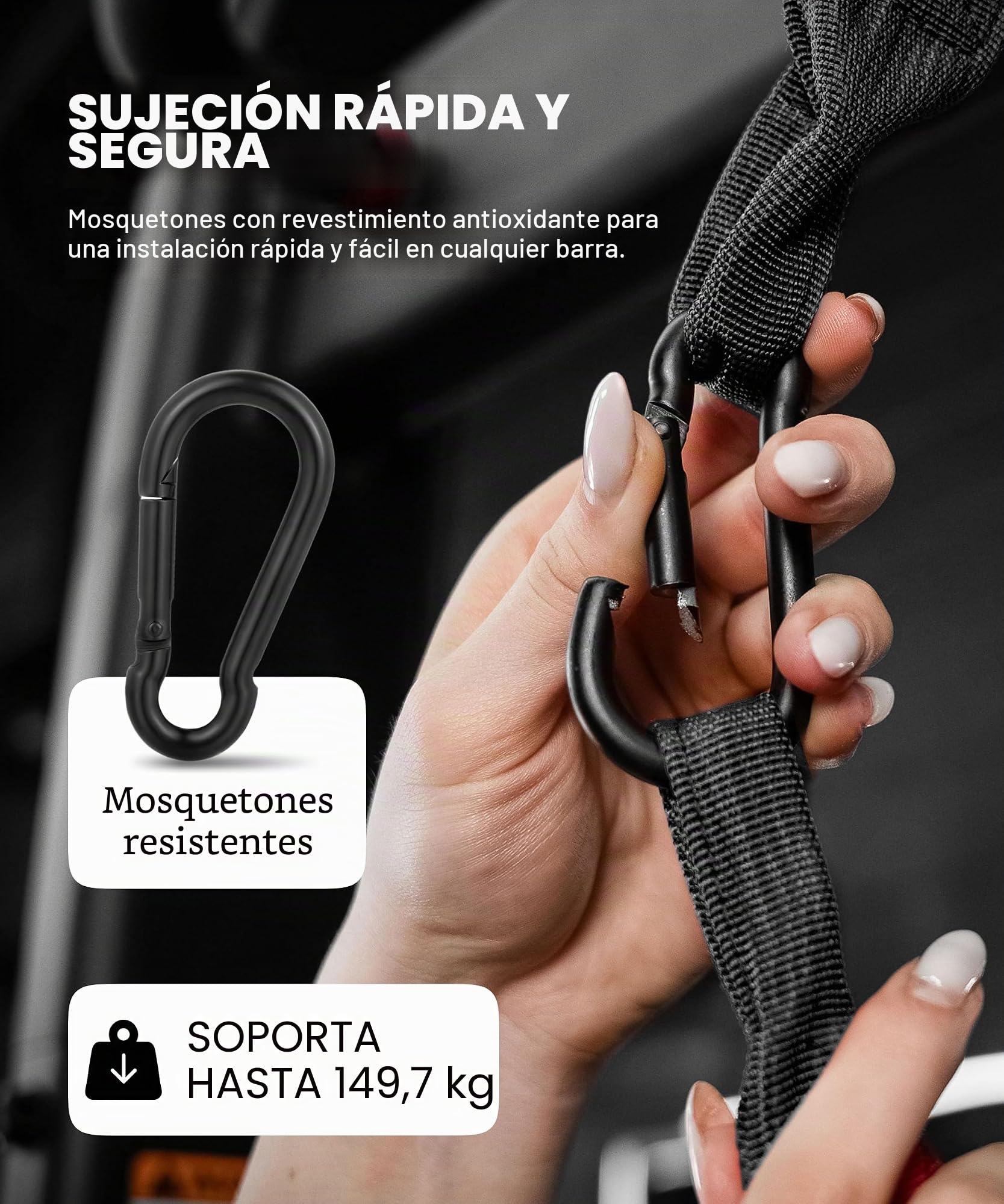DMoose Fitness Ab Correas - Ejercitador de gimnasia para el hogar Six Pack - Soporte y costuras de doble correa, tejido antidesgarro, relleno de brazo más largo y grueso - Equipo de entrenamiento de Grado superior para hombres y mujeres