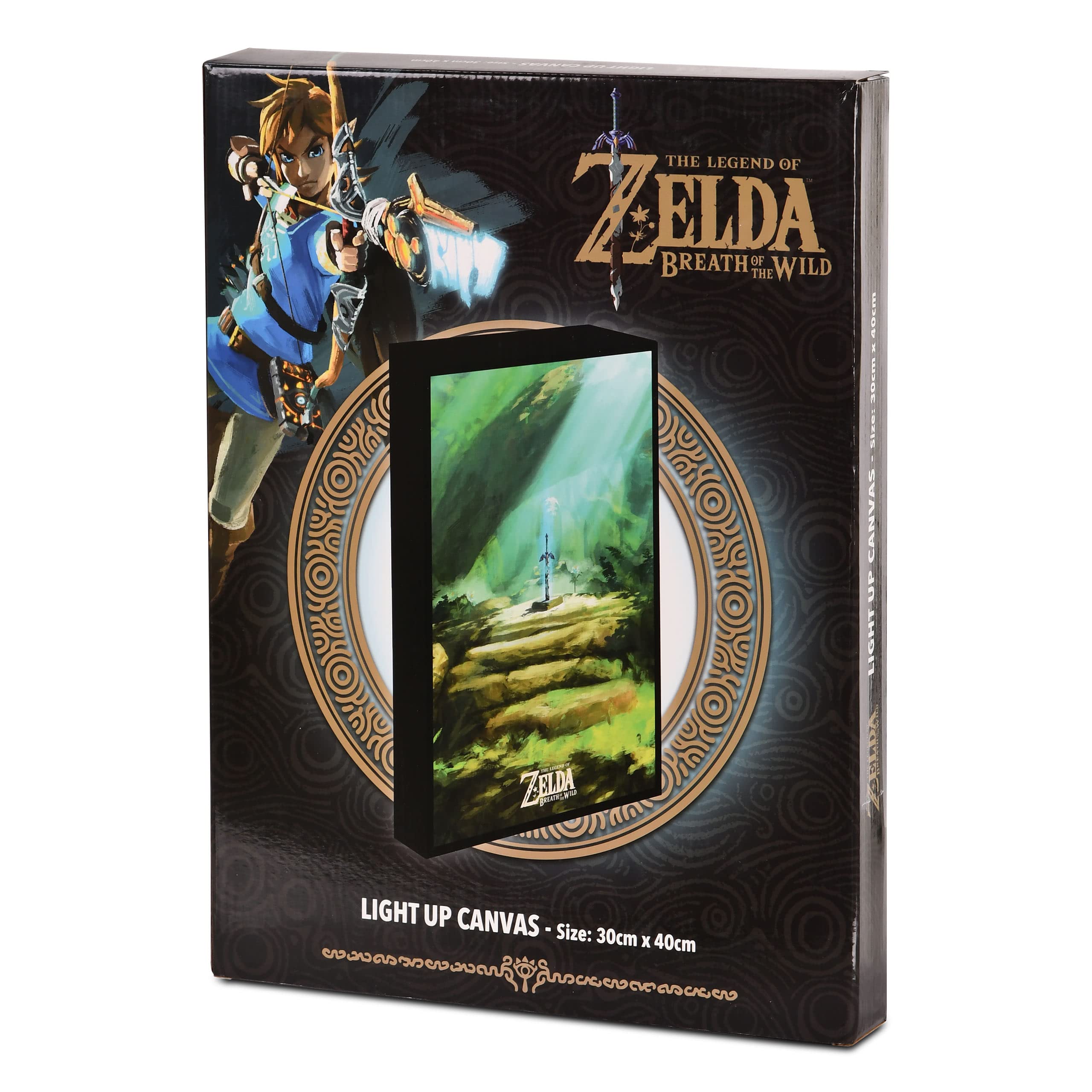 Elbenwald Zelda Espada Maestra Mural de pared con luz Funciona con pilas 30 x 40 x 3,8 cm
