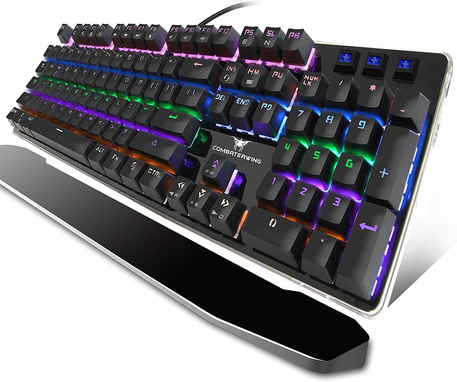 OJA Gaming Merchanical Keyboard Handmade, LED RGB Adjustable Backlit Waterproof, 104 Key Anti-goasting&Breathing Light Control Multimedia Keys for PC World Laptop