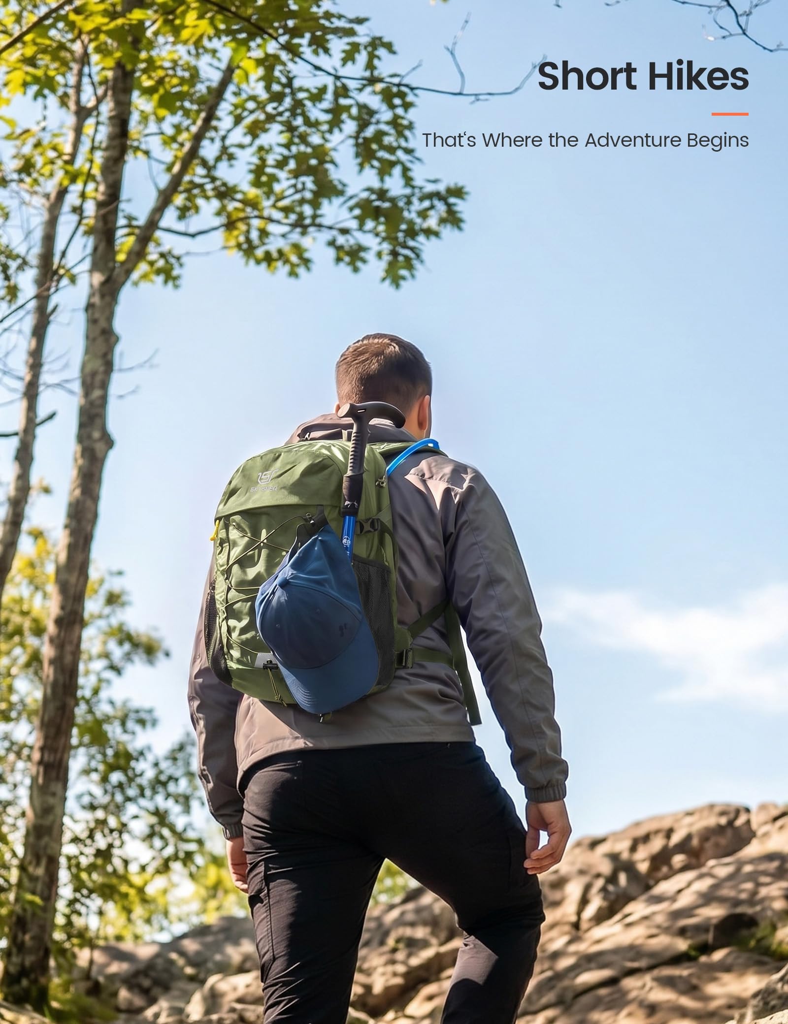 SKYSPER 22L Zaino da Trekking Uomo Donna Zaino Escursionistico | Leggero Zaino Montagna Antifurto in Air Mesh Traspirante per Escursionismo Viaggio Gite Giornaliere