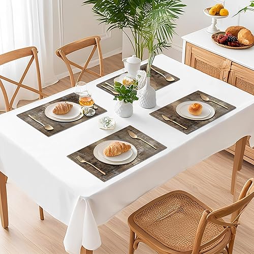 Miniatura 4 de Juego de 4 manteles individuales modernos para interiores y grises, manteles individuales de lino lavable e impermeable resistente al calor para