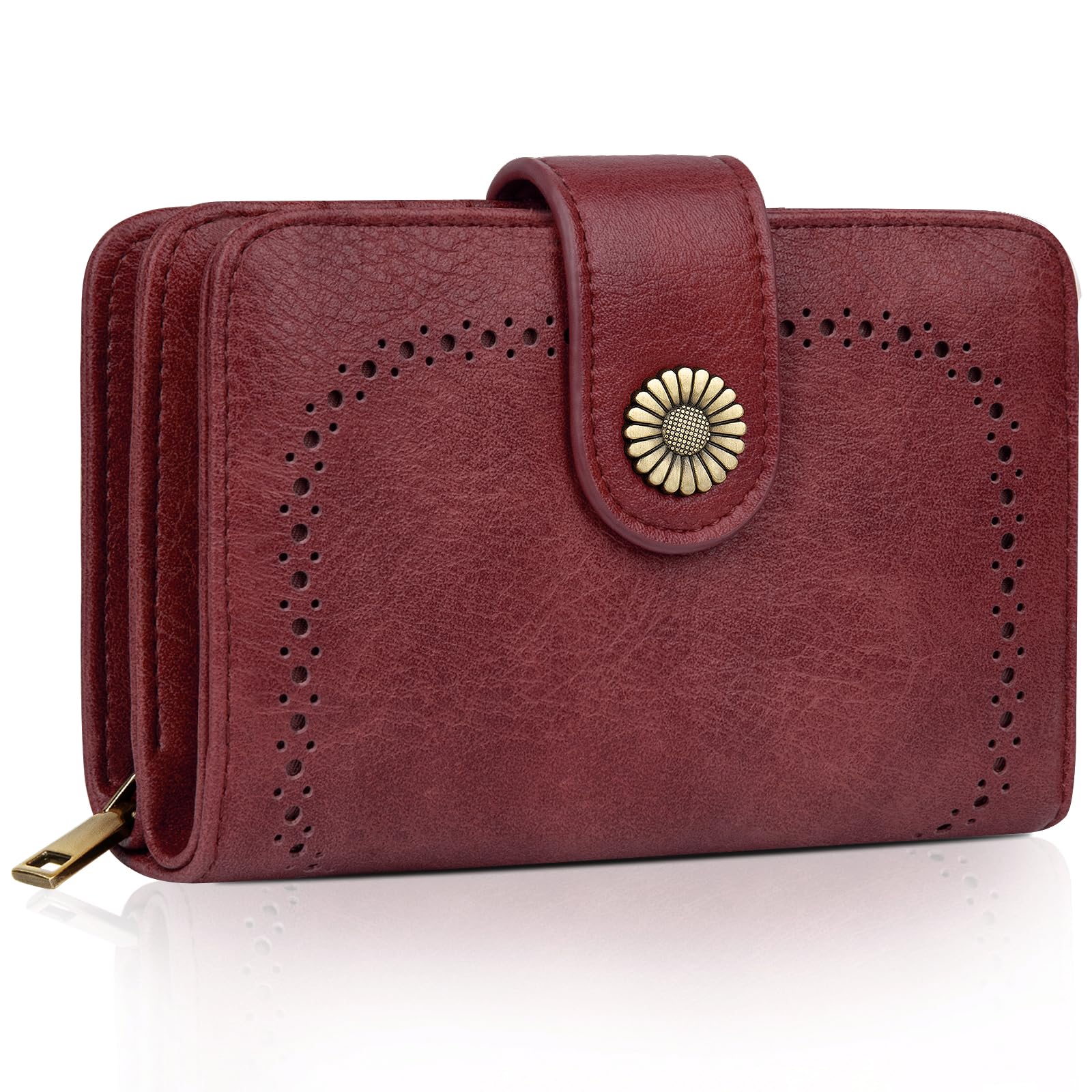 TEUEN Geldbeutel Damen Große Kapazität PU Leder Vintage Portemonnaie Brieftasche Geldbörse mit RFID-Blockierung