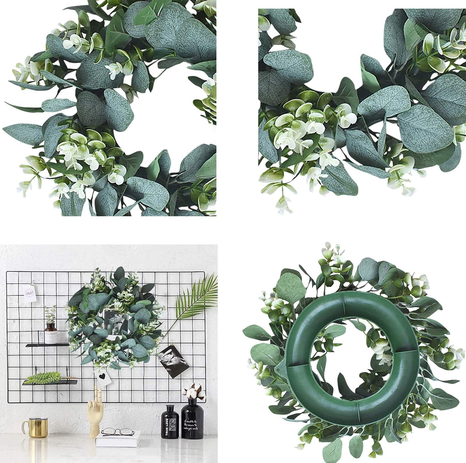MIAOXIAO Corona De Navidad Puerta Guirnalda de Eucalipto Artificial Simulación Hierba Aldaba Colgante Corona para Boda El Interior O El Exterior De La Decoración De Navidad