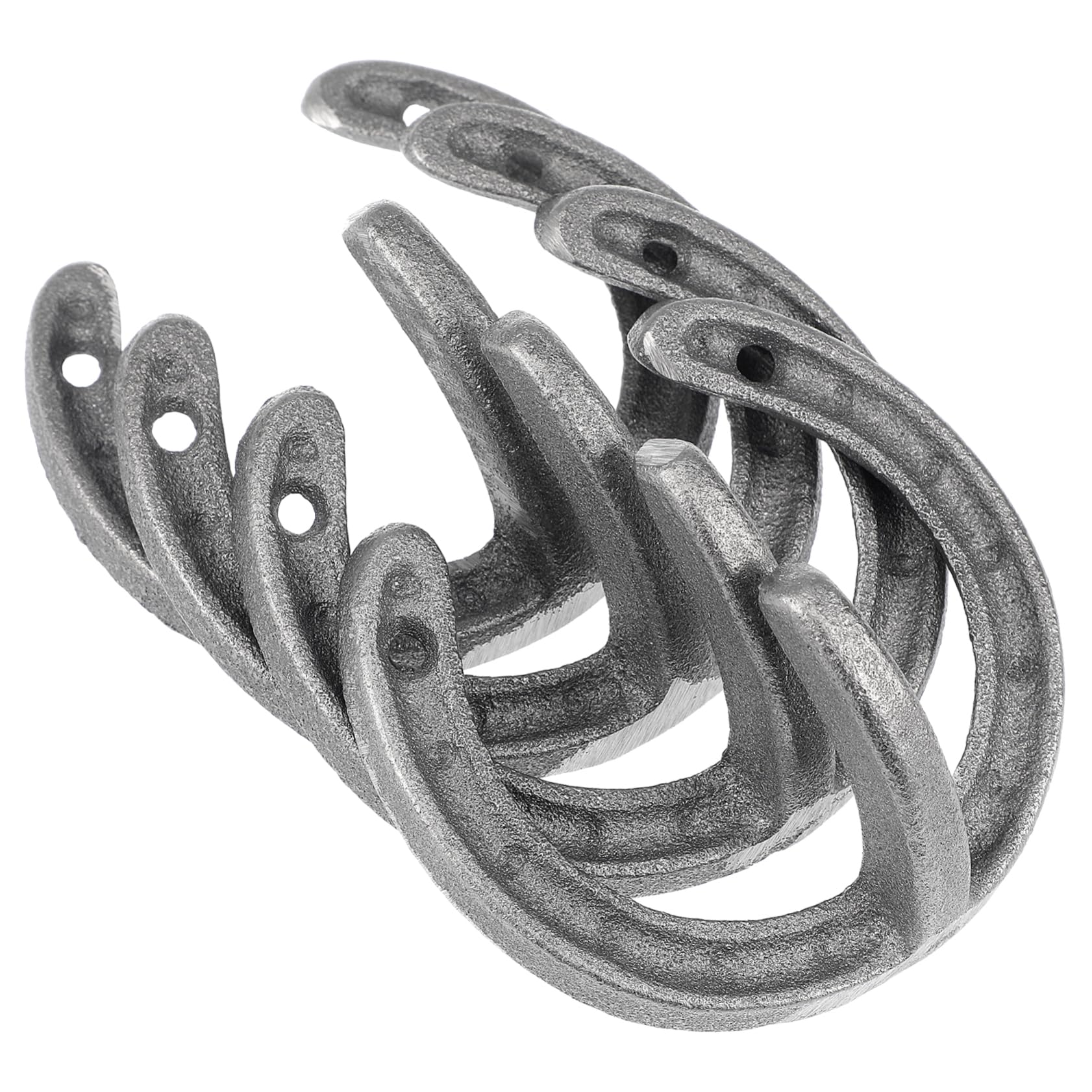 INOOMP Gancio da Parete a Ferro di Cavallo 4 Pezzi in Ferro Retro