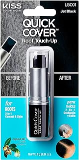 RED by Kiss Quick Cover Root Touch Up Stick, Water-Resistant Temporary Gray Hair Concealer with Brush for Roots and Beard, Long-Lasting Coverage, Easy Application (1 Pack, Jet Black)