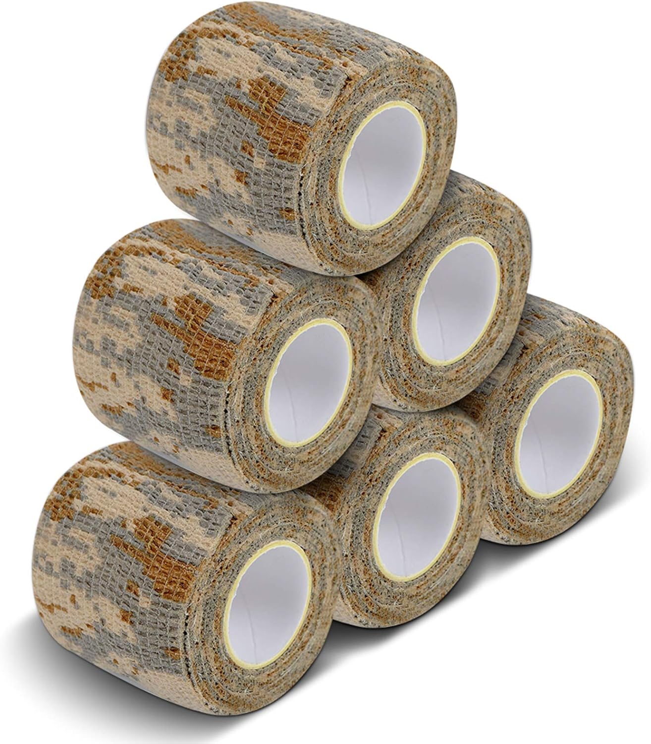 AIRSSON 5 Roll Camouflage Tape Cling Scope Wrap Military Camo Stretch Bandage for Gun Rifle Shotgun Camping Hunting 2" x5 yds Self-Adhesive (Woodland Camo - 6 Pack) : Sports & Outdoors