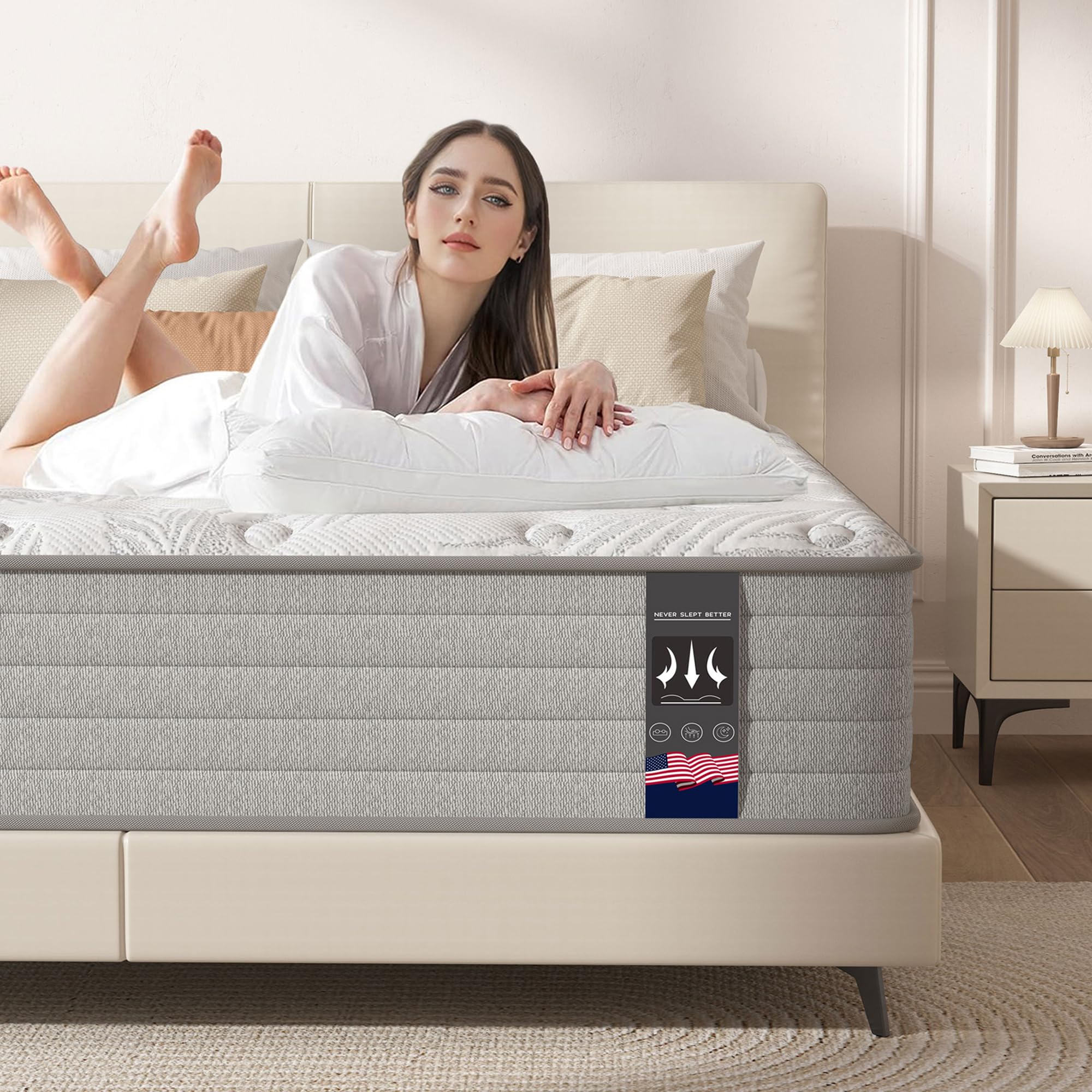 California King Mattress, 14 Inch Hybrid Gel Memory Foam