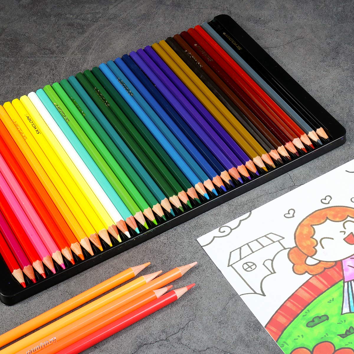 VIDOO 12/24/36/72 Couleurs Crayons De Couleur À l'huile Professionnels Ensemble Artiste Peinture Croquis Bois Couleur Crayon Fournitures d'art Scolaire - 72 Colors