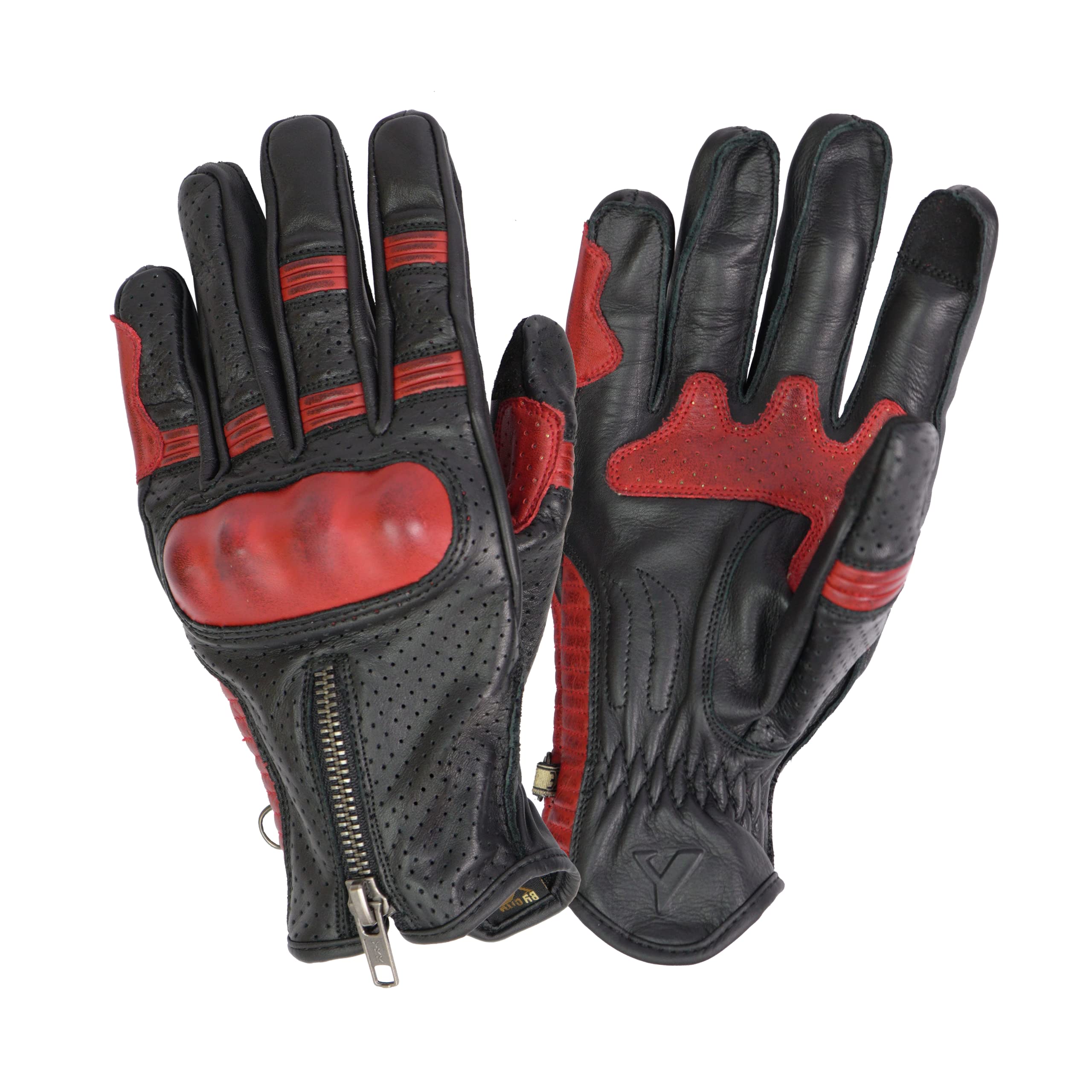BY CITY | Guantes de Verano para Moto | Guantes de Piel de Chivo | Protecciones Rígidas en Nudillos | Zonas Acolchadas | Refuerzo Antiabrasión en la Palma | Transpirables