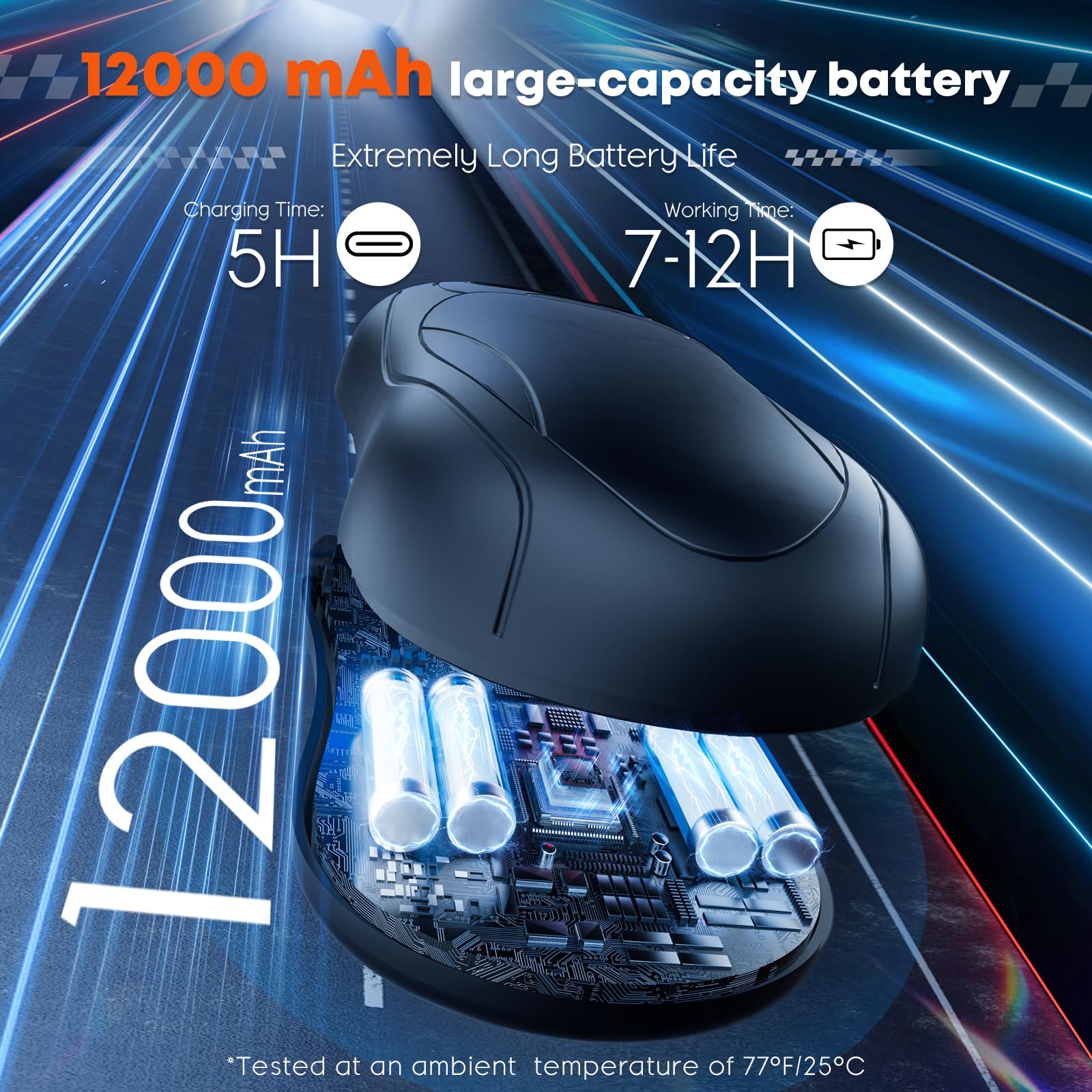 OUTJUT Scaldamani Elettrici 2 Pezzi, Scaldamani Ricaricabili da 12000 mAh con Riscaldamento Magnetico su Entrambi i Lati, Display Digitale della Temperatura e Dell'alimentazione