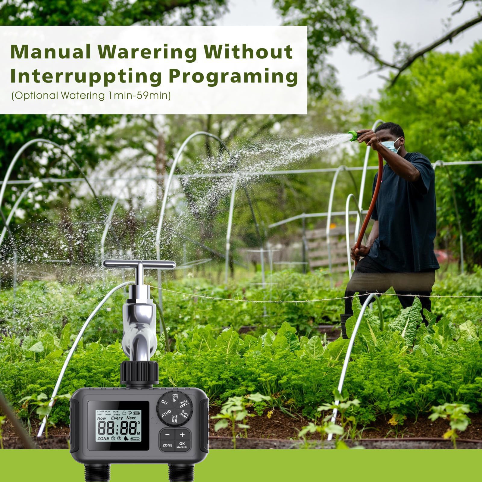 ordinarYone Timer automatico per irrigazione a 2 zone, per individui impegnati e appassionati di giardino domestico