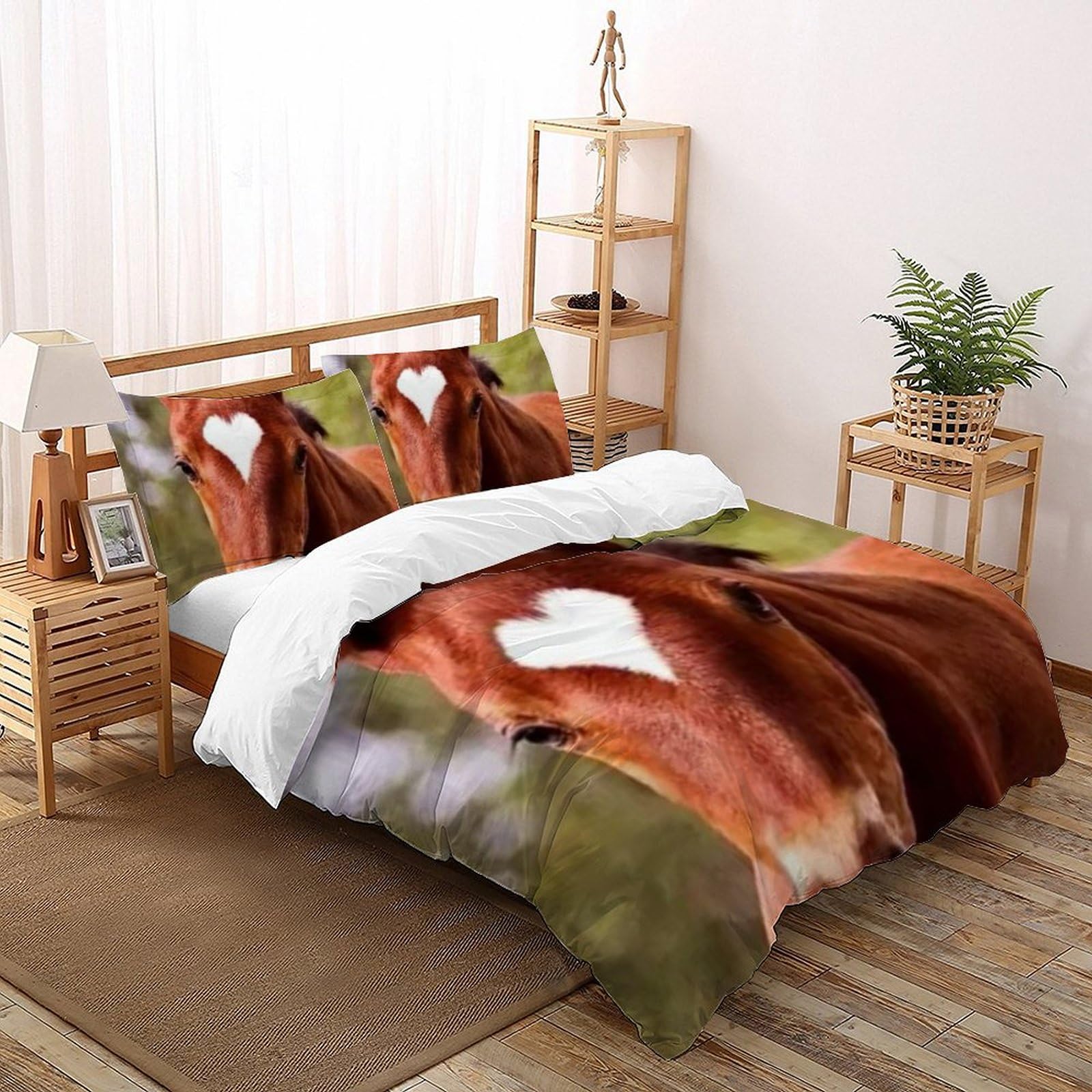 Housse de couette Super King animaux 3D en microfibre et ses 2 taies d'oreiller