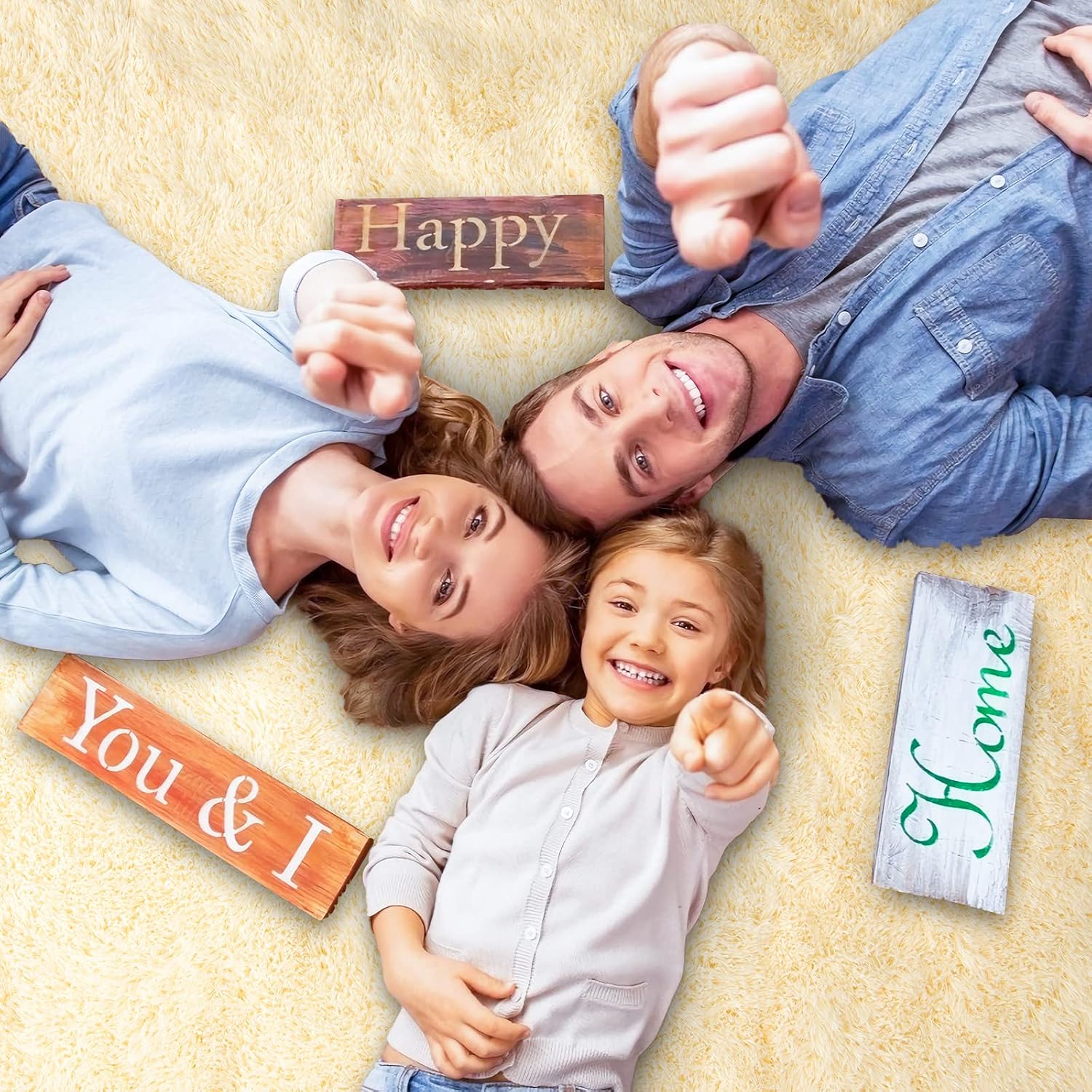 Ompaa Fluffy Rug, Super Soft Fuzzy Area Rugs for Bedroom Living Room - 3' x 5' Large Plush Furry Shag Rug - Kids Playroom Nursery Classroom Dining Room Decor Floor Carpet, Light Yellow