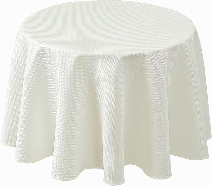 Biscaynebay Textured Fabric Tablecloths Round 60" for