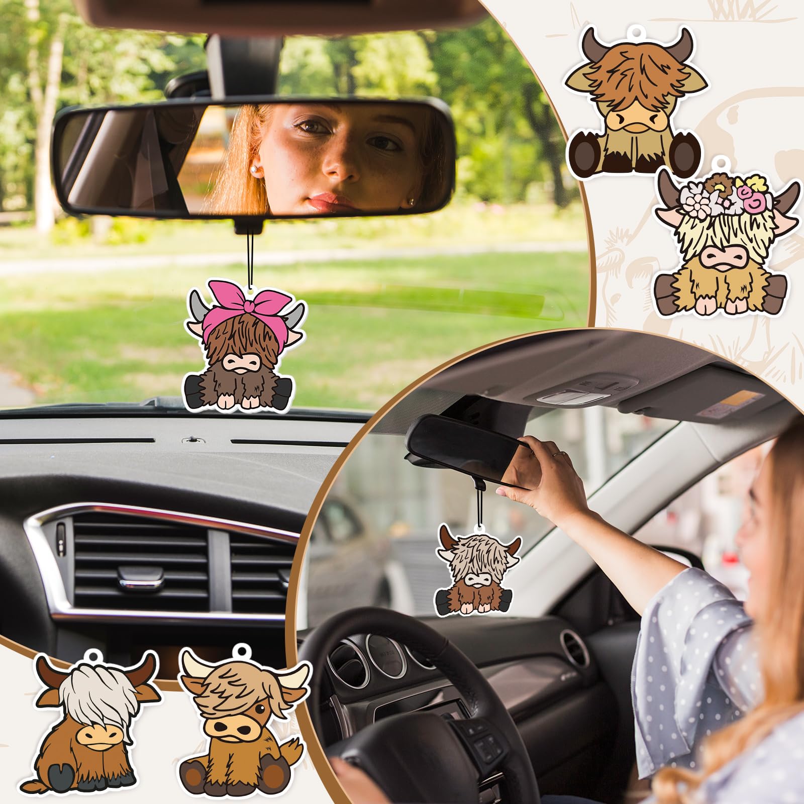 Geteawily Highland Cow Key Chain | Acryl Highland Cow Hanger