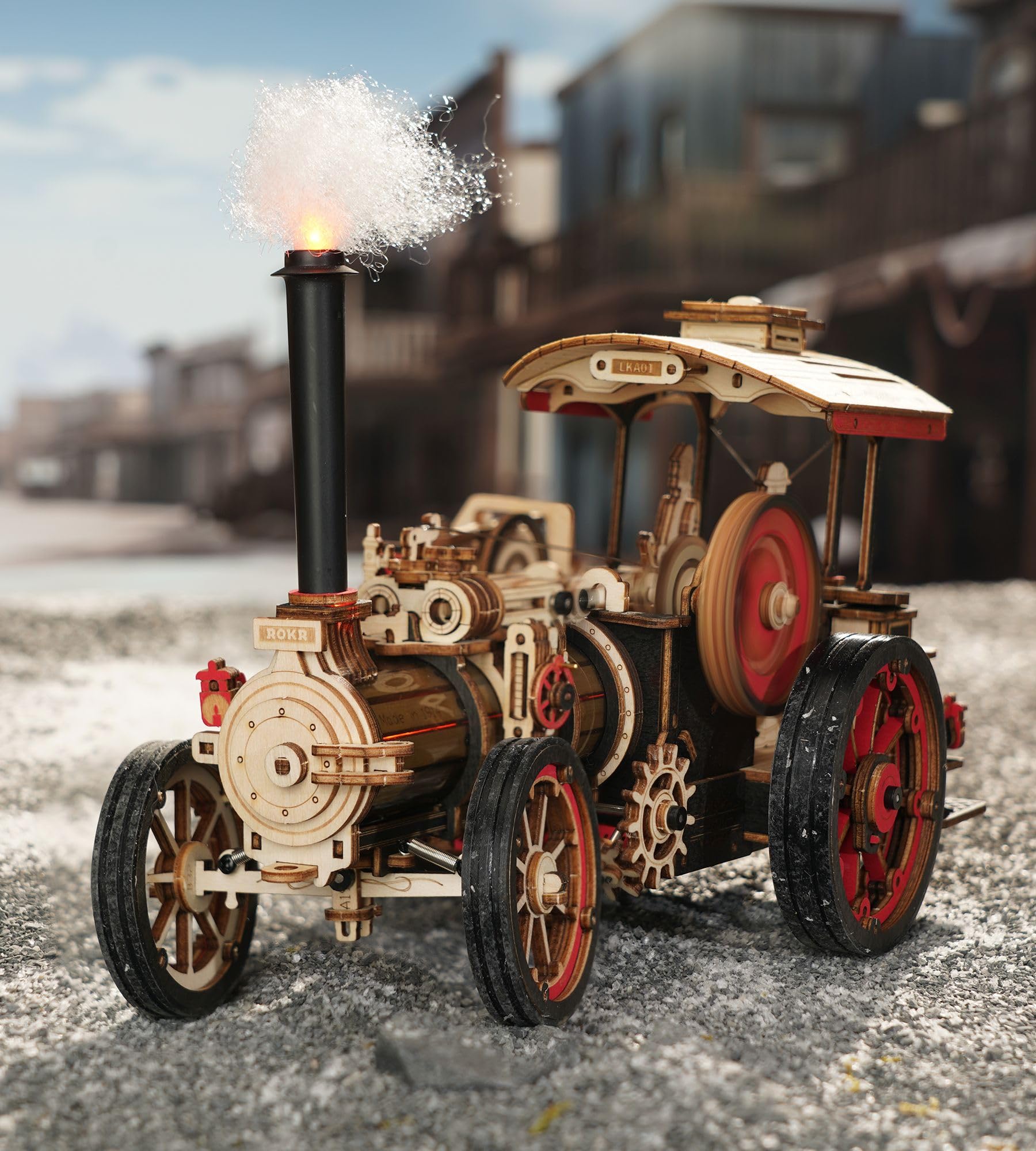 ROKR Puzzle 3D Madera Motor de Vapor-Kits de Construcción de Maquetas Madera para Adultos-Idea de Regalo única para Hombres(Steam Engine)