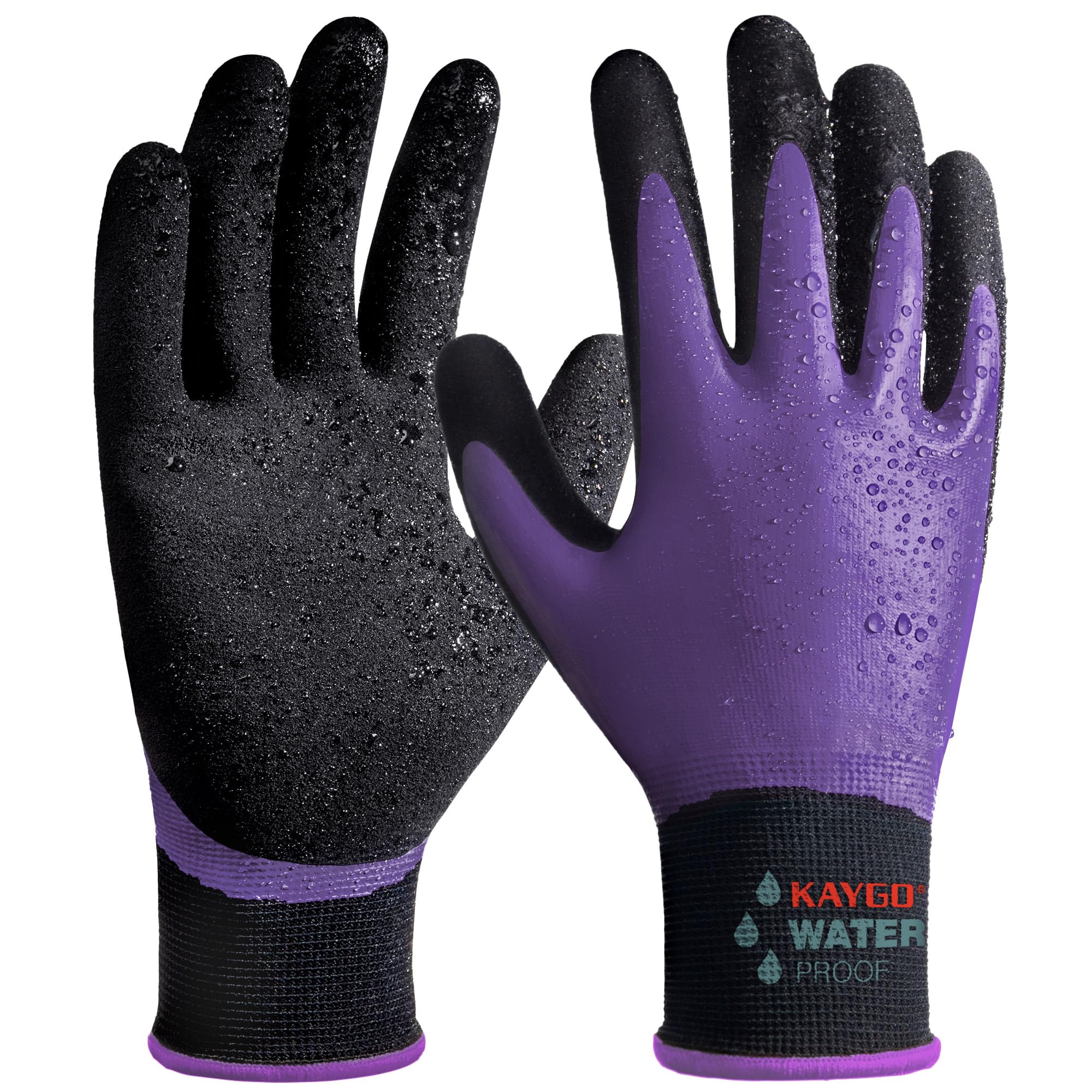 KAYGO Waterproof Work Gloves for Men and Women with Insulated Double Latex Coated