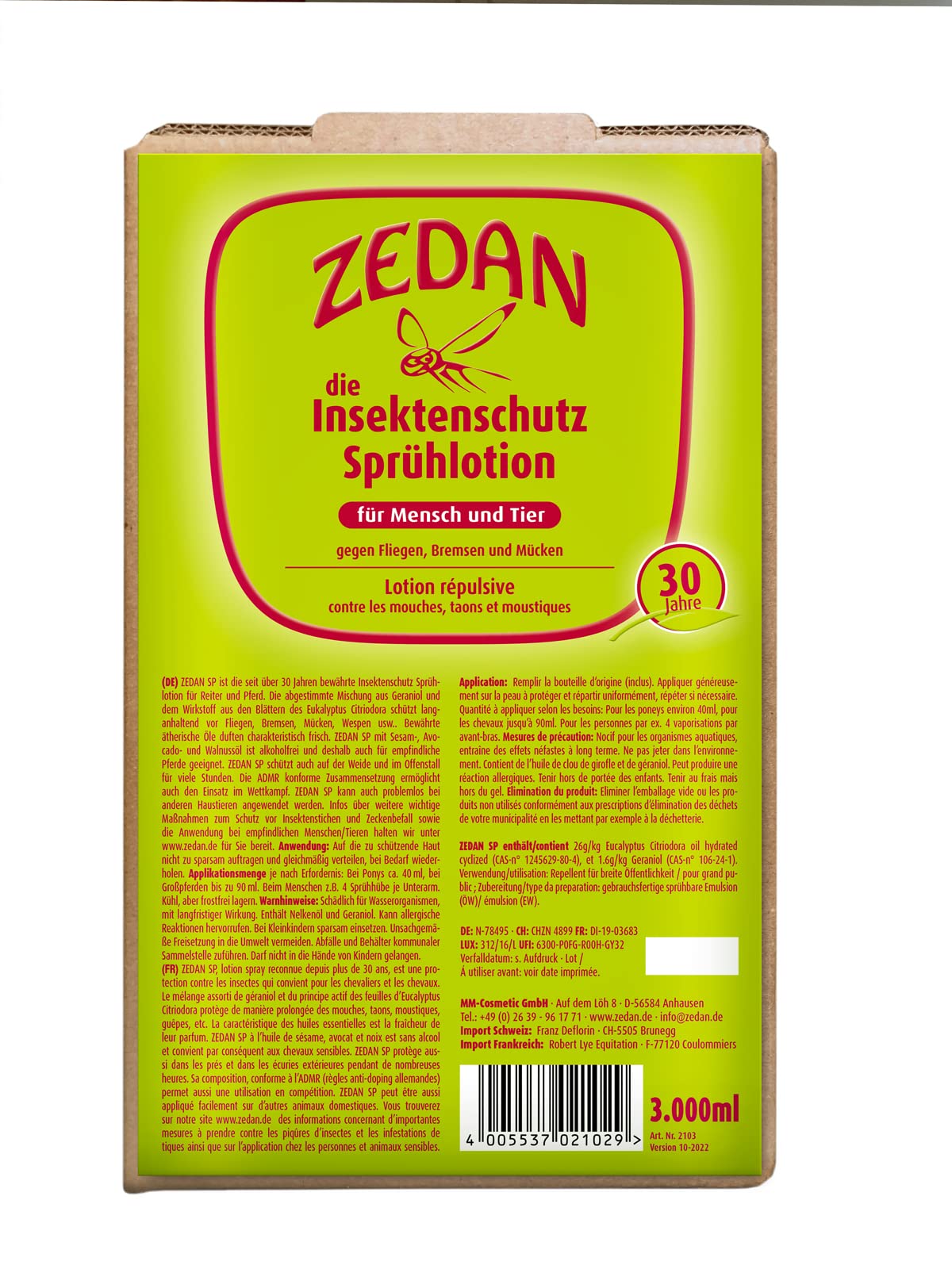 ZEDAN Bag in Box SP die Insektenschutz, 3000ml