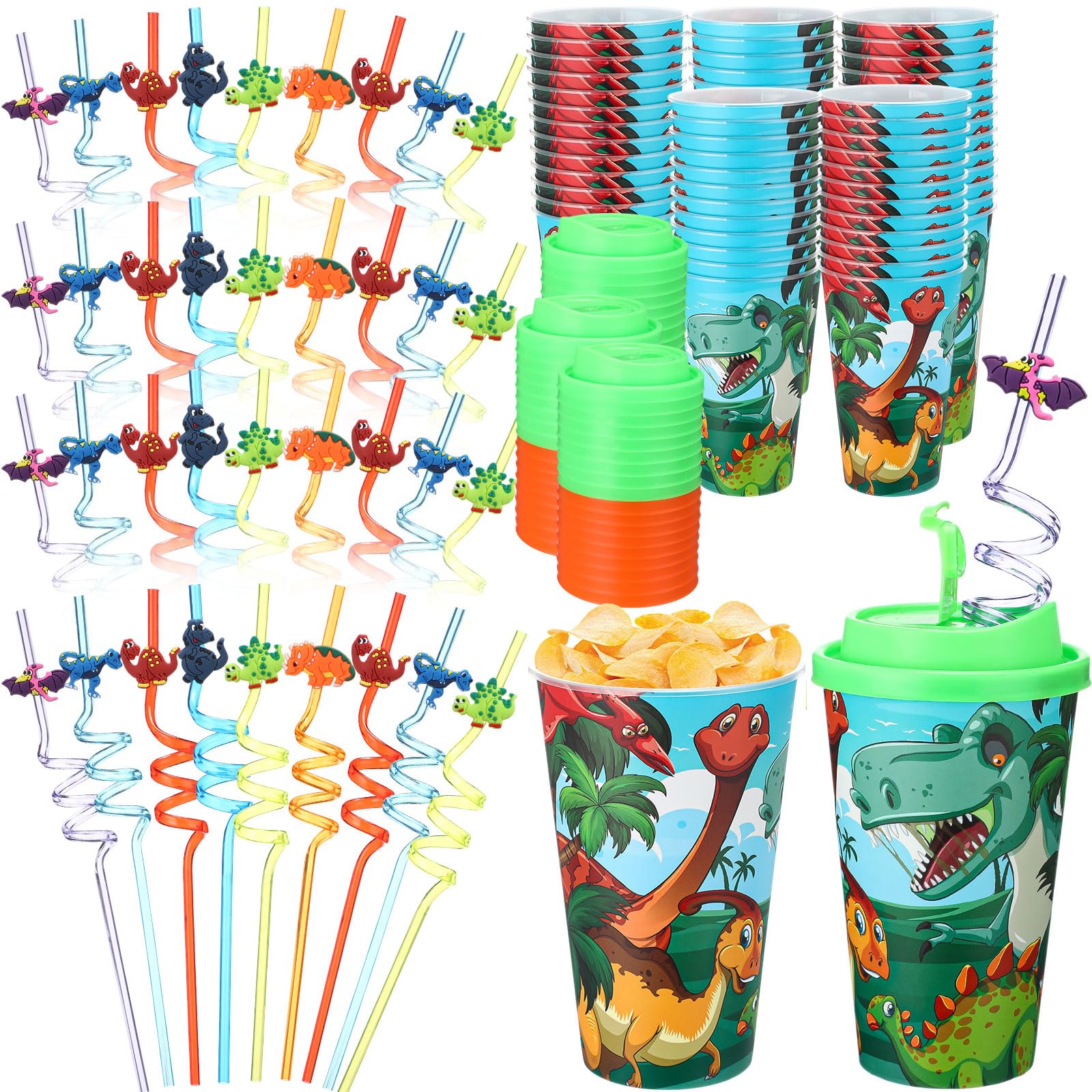 Amazon.com: Maxcheck 24 Sets 16 oz Dinosaur Party Favors Goodie