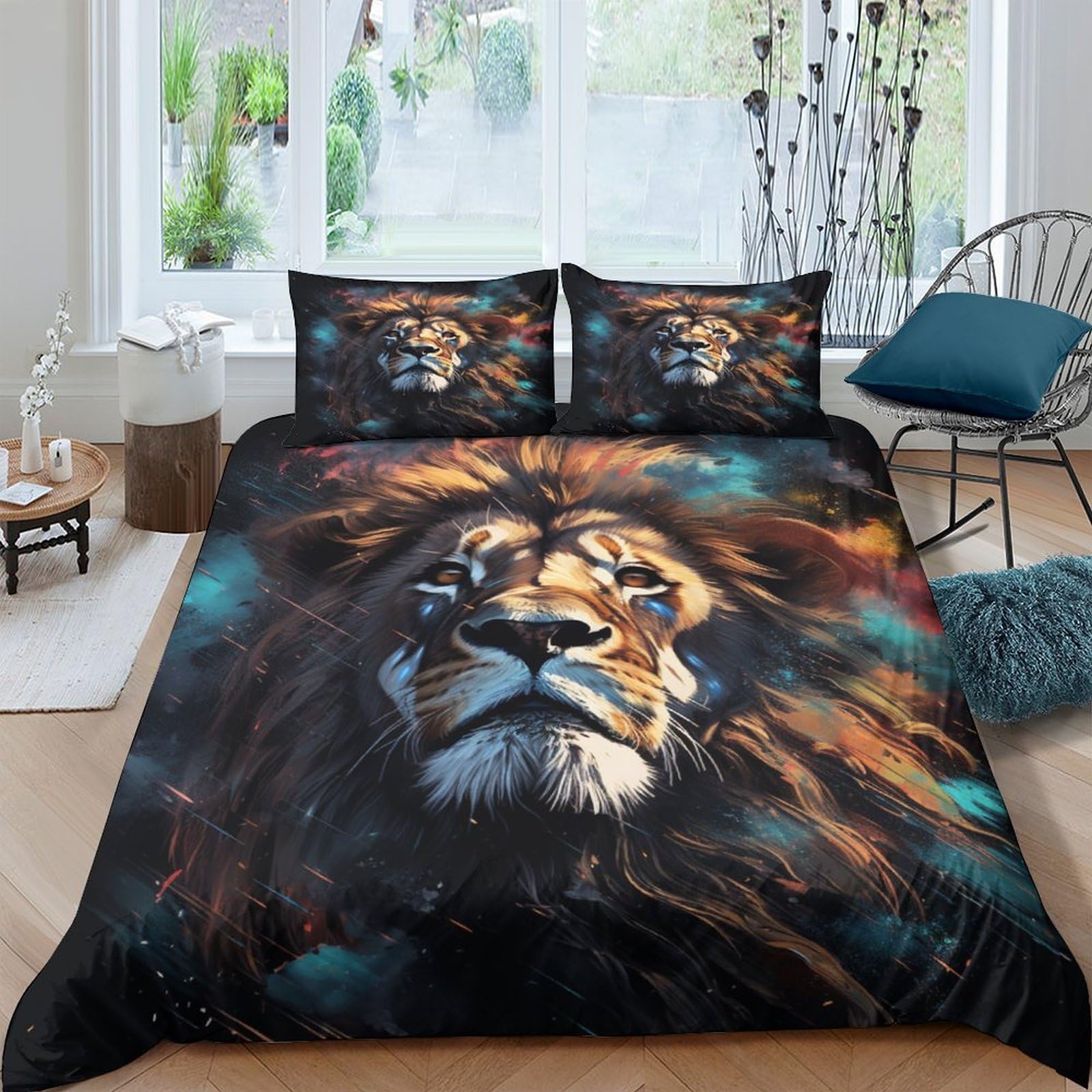 Housse de couette microfibre avec fermeture à glissière parure de lit 220x240 ciel étoilé