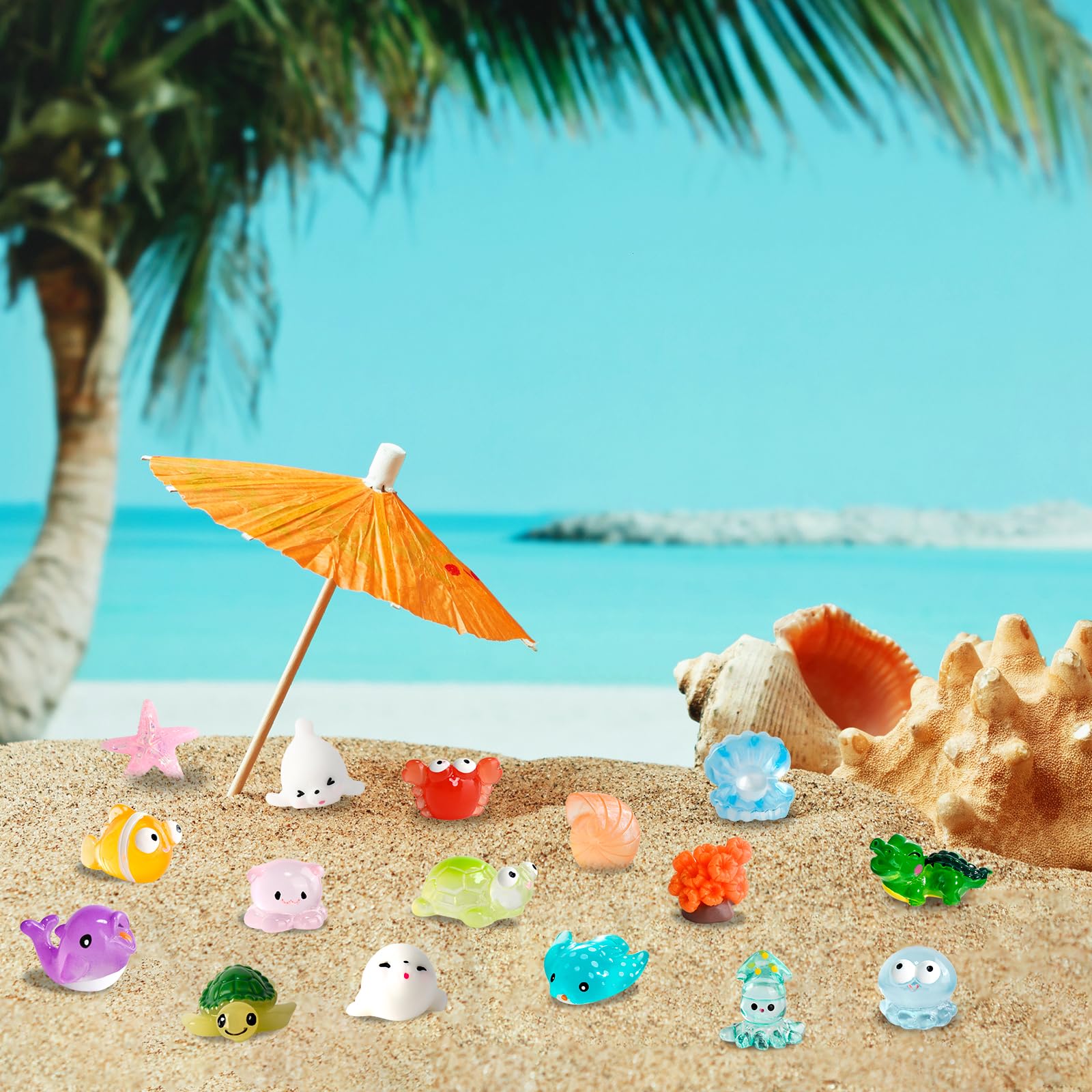 Turtle Ini Miniature Ocean Figurines Glass Animals Saerryor 96Pcs Ini Turtles ...