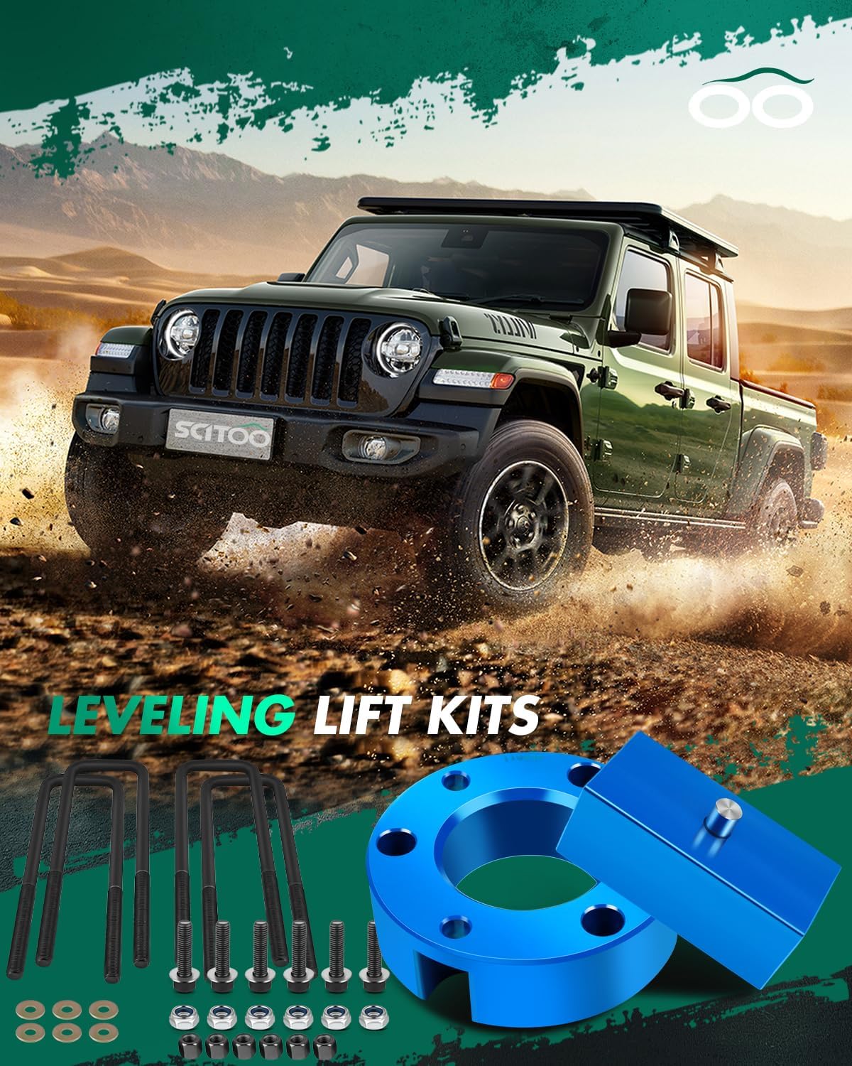 SCITOO 3 inch Front 2 inch Rear Leveling lift kit for Chevy 2007-2020 Lift Strut Spacer Compatible for Chevrolet for Silverado 1500 2.7L 2020 Front Lift Spacers Rear Lift Blocks