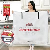Vista 5 de Mart Cobra Manta de emergencia contra incendios para el hogar y la cocina, 1 paquete, mantas de emergencia para seguridad en el hogar, 40 x 40