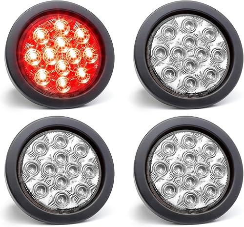 Miniatura 9 de MADCATZ Meerkatt - Luz trasera de 4 pulgadas, 12 luces LED traseras selladas, remolque, autobús con ojales y enchufe, 12 V CC, paquete de 4