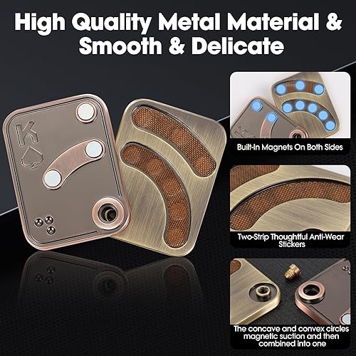 Miniatura 5 de JUDIXY Fidget Slider, tarjeta de metal de póquer, juguete para la ansiedad, juguete para la ansiedad, para adultos y adolescentes, alivia el estrés