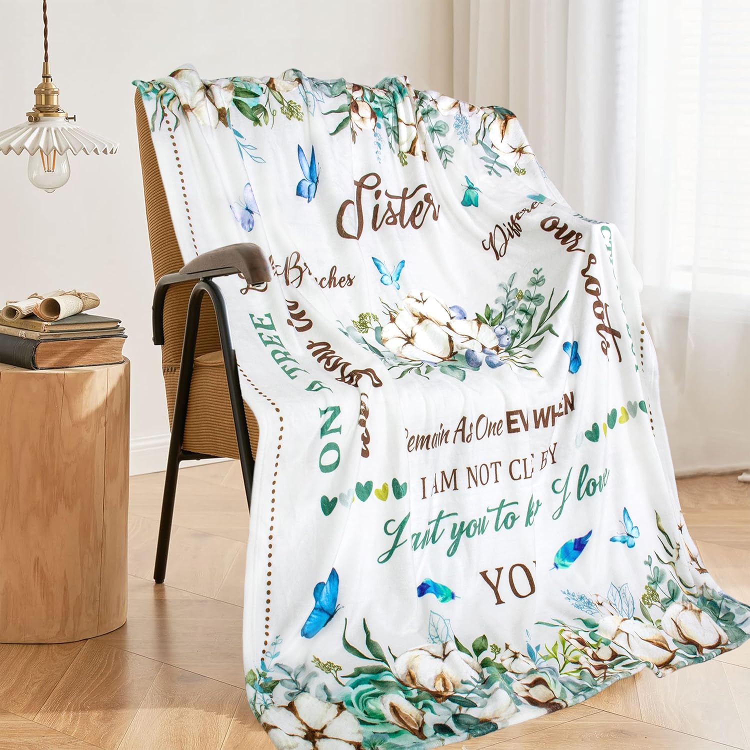 Sister Blanket Gifts from Sister, Sisters Birthday Gift Idea, Gift for Big/Little Sisters on Graduation, Mothers Day, Chrismtas, Sis Soft Throw Blanket 60" x 50" - Image 2