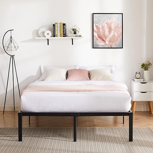 Miniatura 40 de Base de cama Vecelo, de 14 pulgadas, listones de acero resistente Plataforma metálica B,Plataforma plegable,Negro Metálico