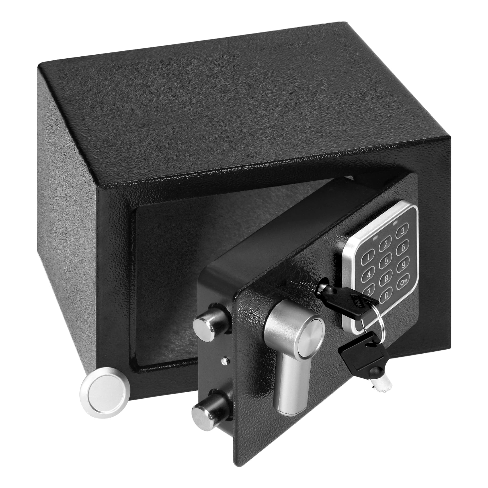 Caja Fuerte con Código Electrónico Negro de Acero Caja de Seguridad con Llave de Emergencia para el Hogar y Oficina