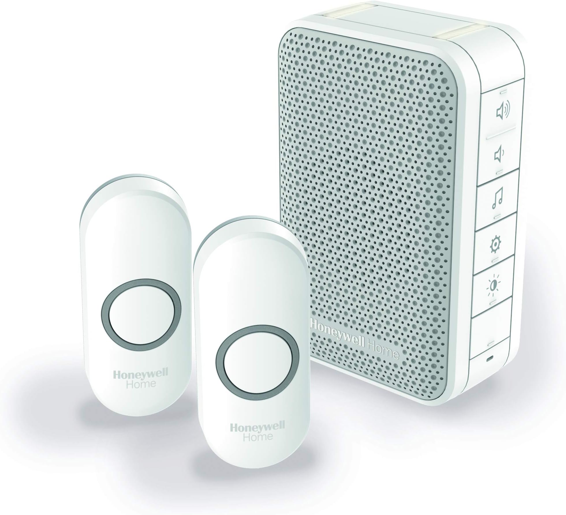 DC313NFB Series 3 Portable LED Doorbell Chime with Two Push Buttons (White)
