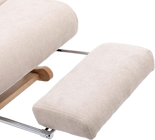 Miniatura 6 de ZJIAH Mecedora chaise Lounge para interiores, moderna tapizada con acento reclinable con almohada y reposapiés, silla mecedora mecedora para sala de