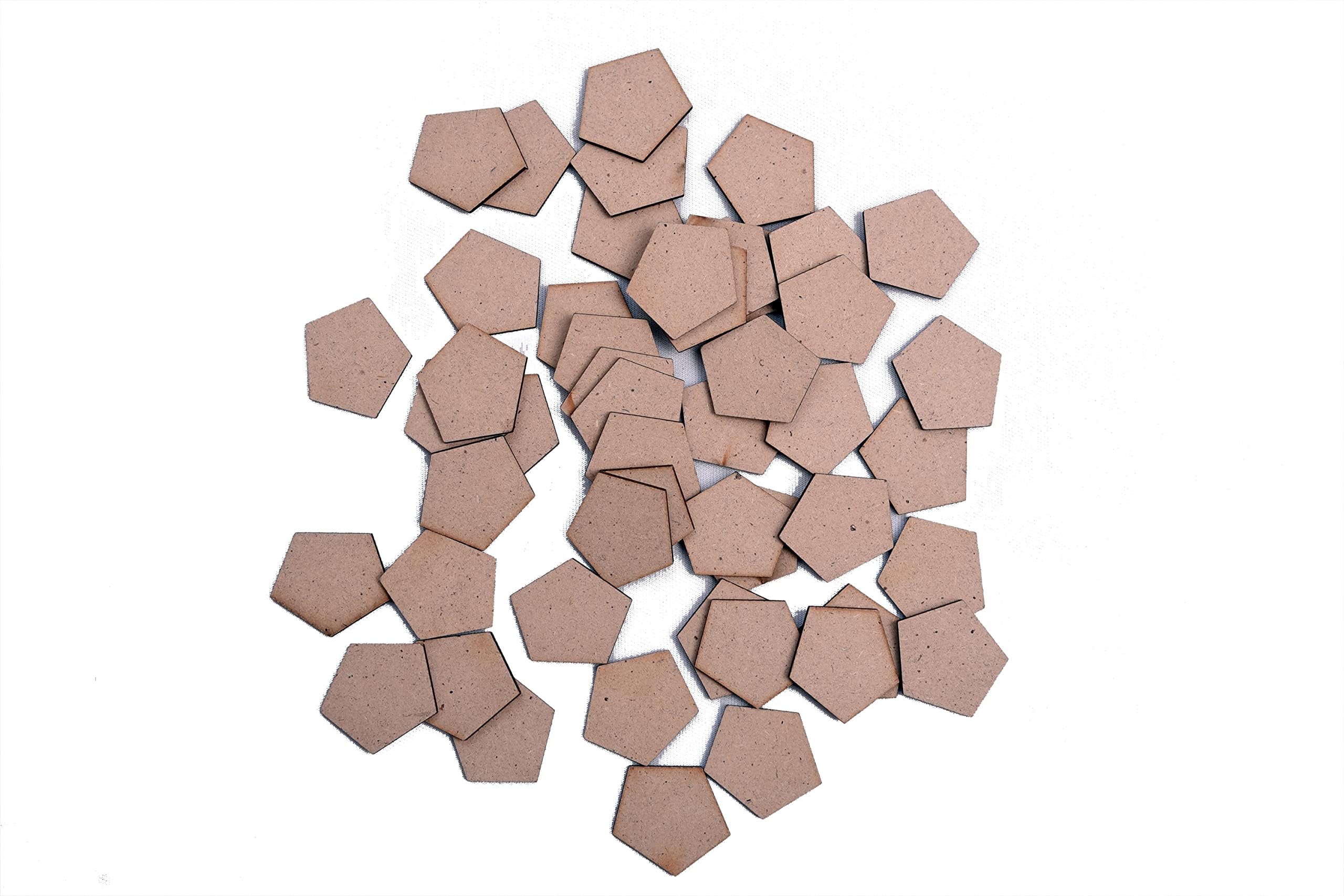 VINAYAK GALLERY MDF Unfinished Board Sheets for DIY Home Decor Multipurpose Painting Decoupage Art and Crafts (50 pcs - Pentagon Shape)