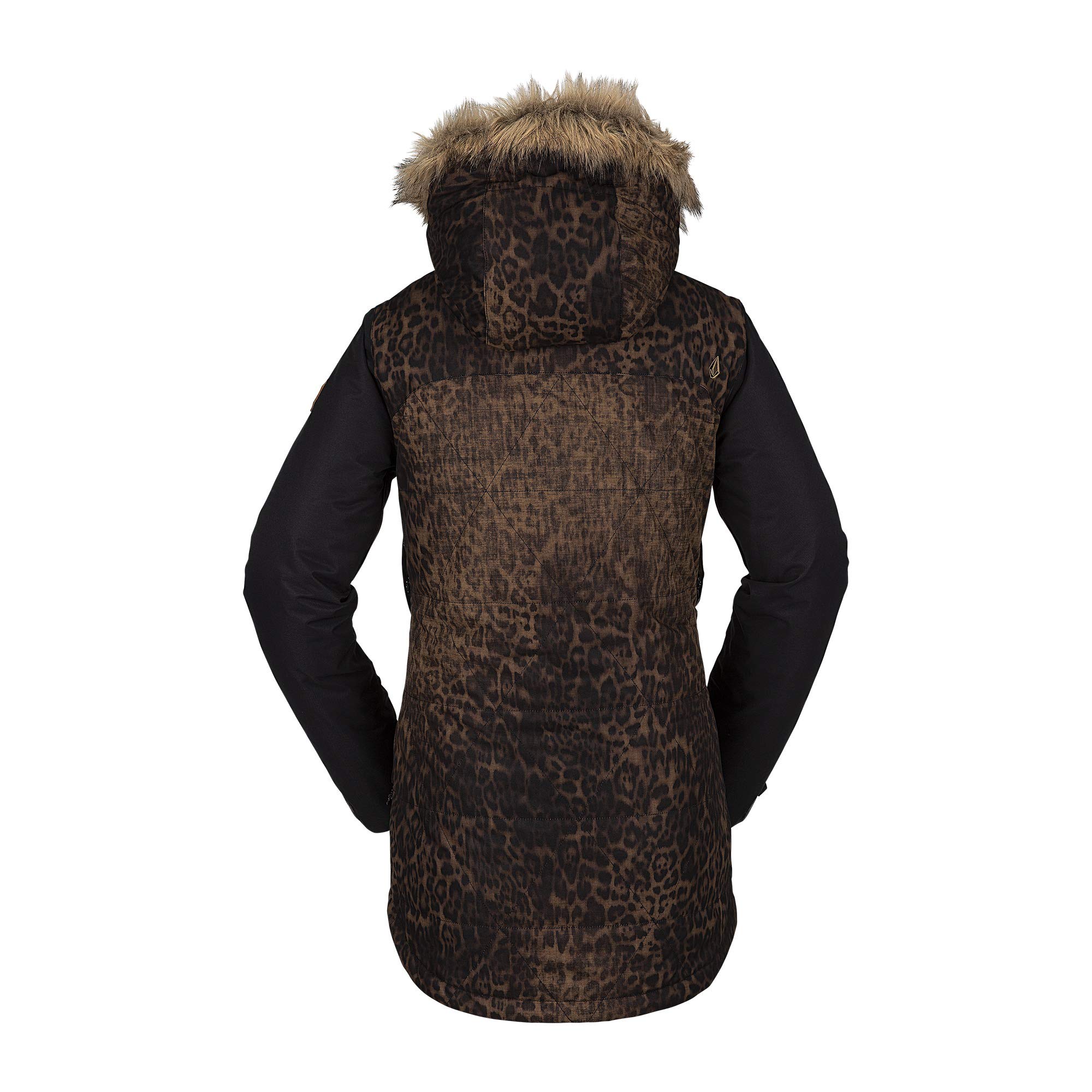 Volcom Women's Fawn Insulated Snowboard Ski Winter Hooded Jacket, BLACK COMBO, S